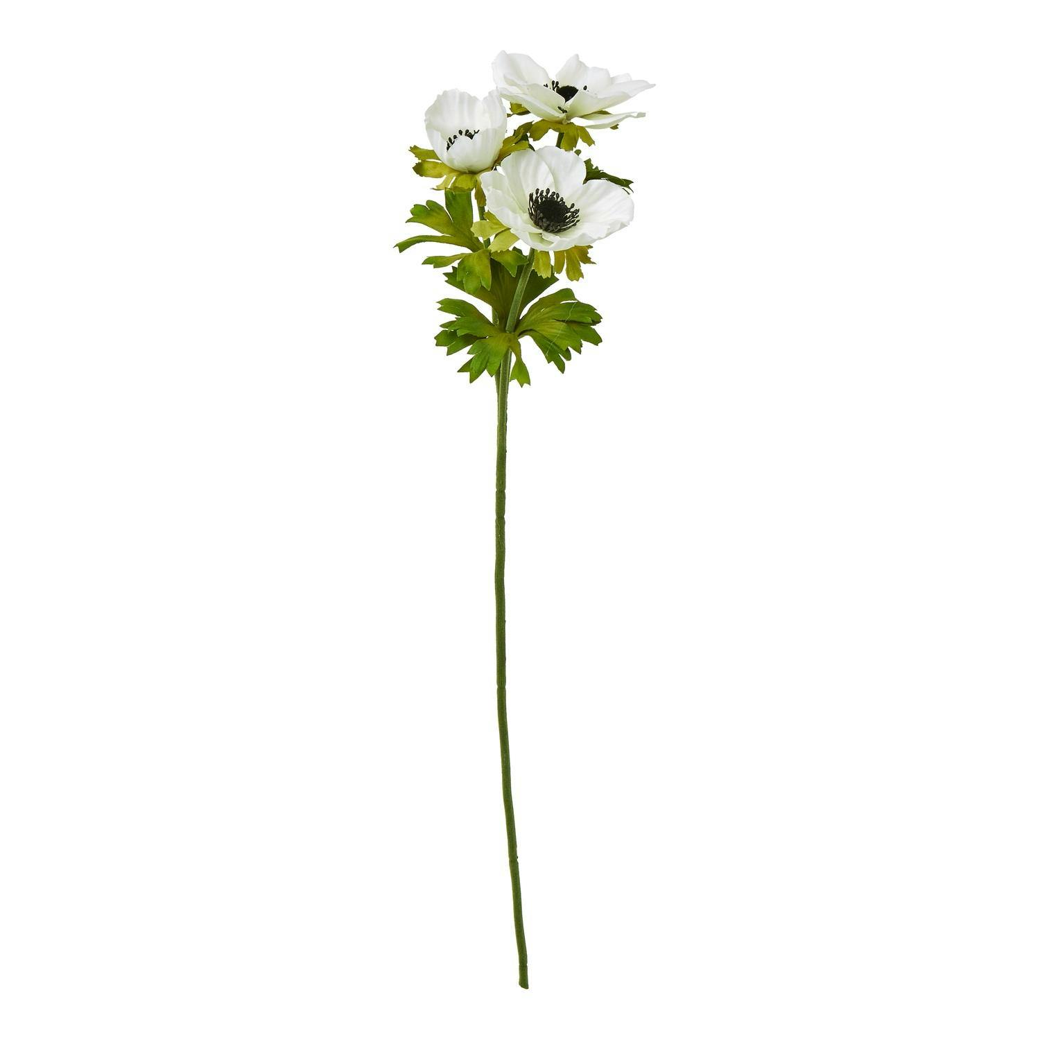Hill Interiors White Anemone Spray Artificial Flower - One Size