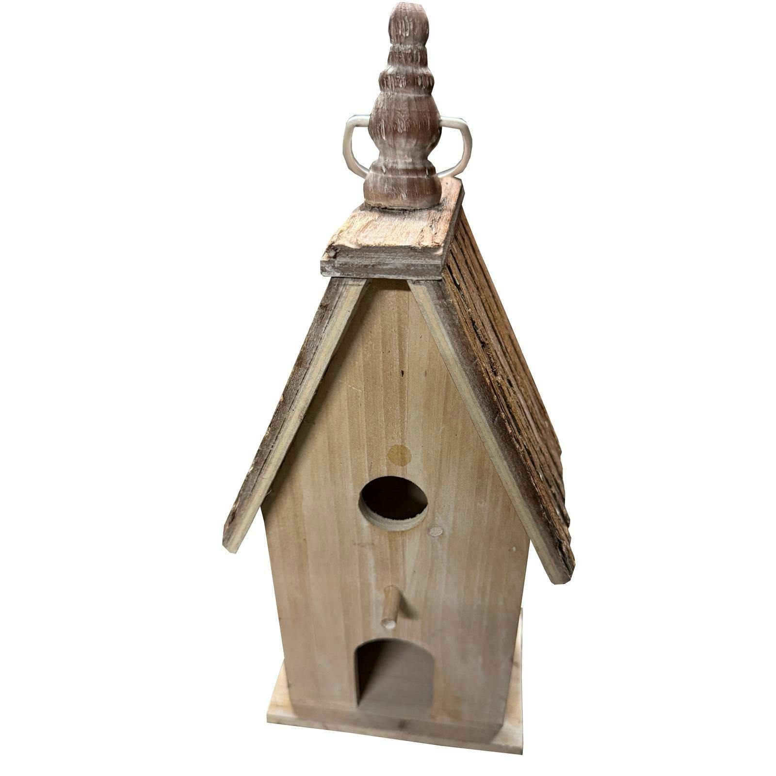 Hill Interiors White/Brown Rustic Wood Wild Bird House - One Size - 100% Mixed