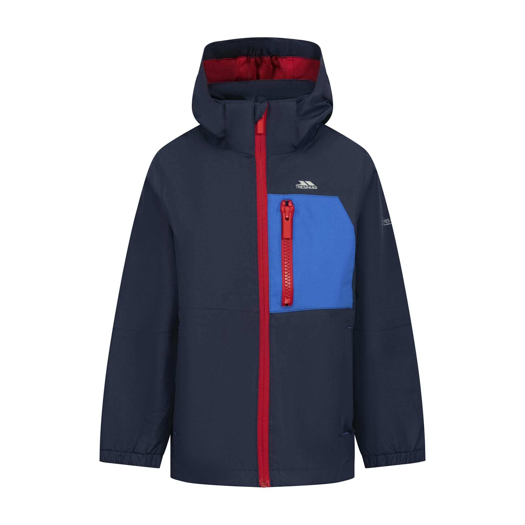Trespass Black Kids Evandor Waterproof Jacket - 7-8 Years - 100% Mixed