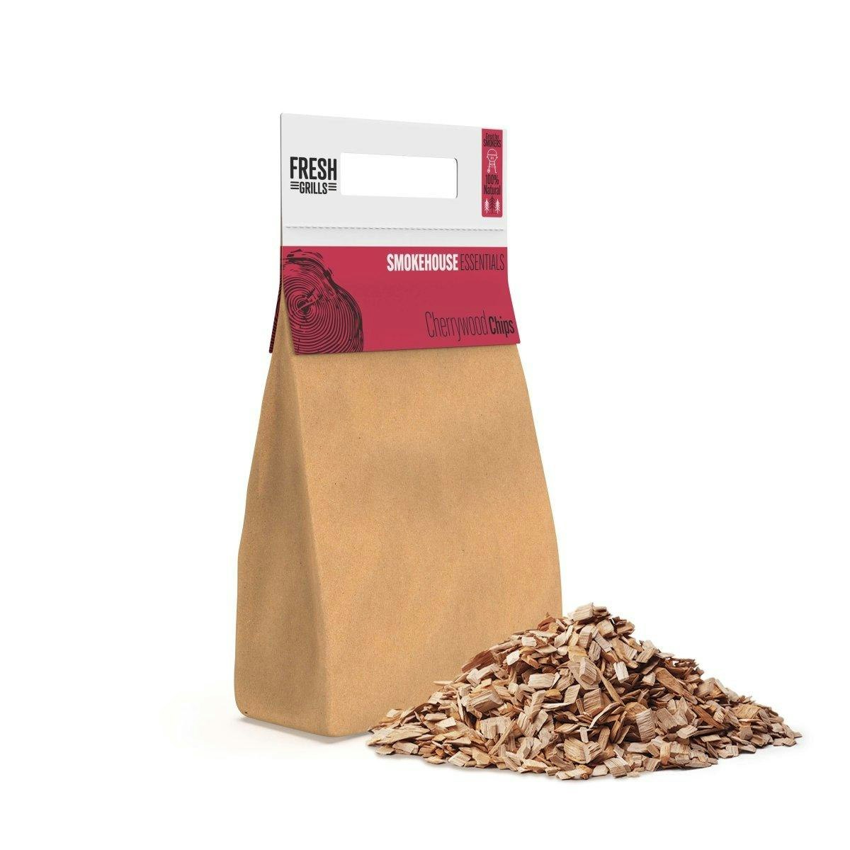 Rackhams Wood Chips For Bbq Grill, Wood Fired Pizza Oven, Kamado And Outdoor Smokers - 1.4Kg (6Ltr) - Cherrywood