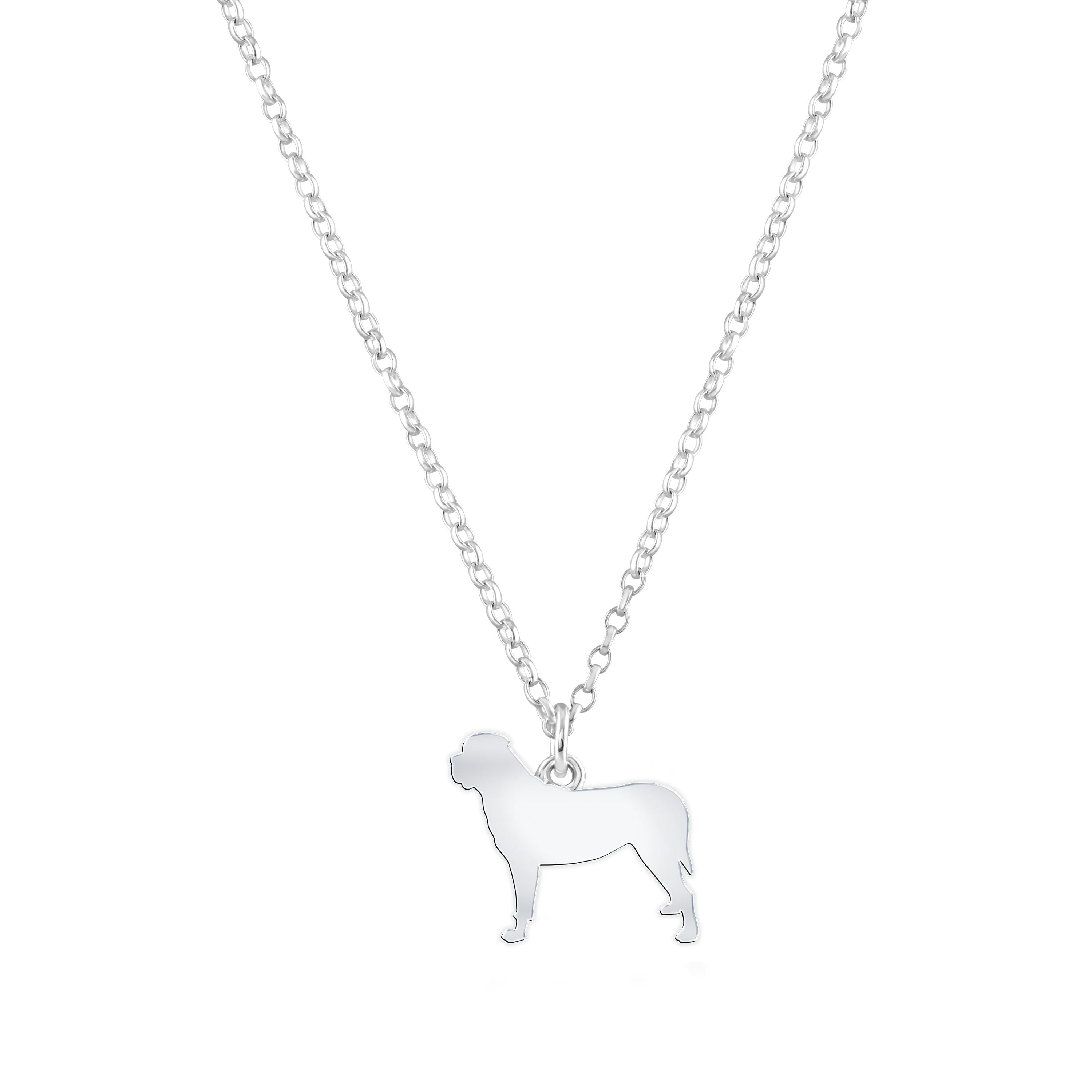 Mylee London Silver Mastiff Silhouette Necklace - Personalised - Yes