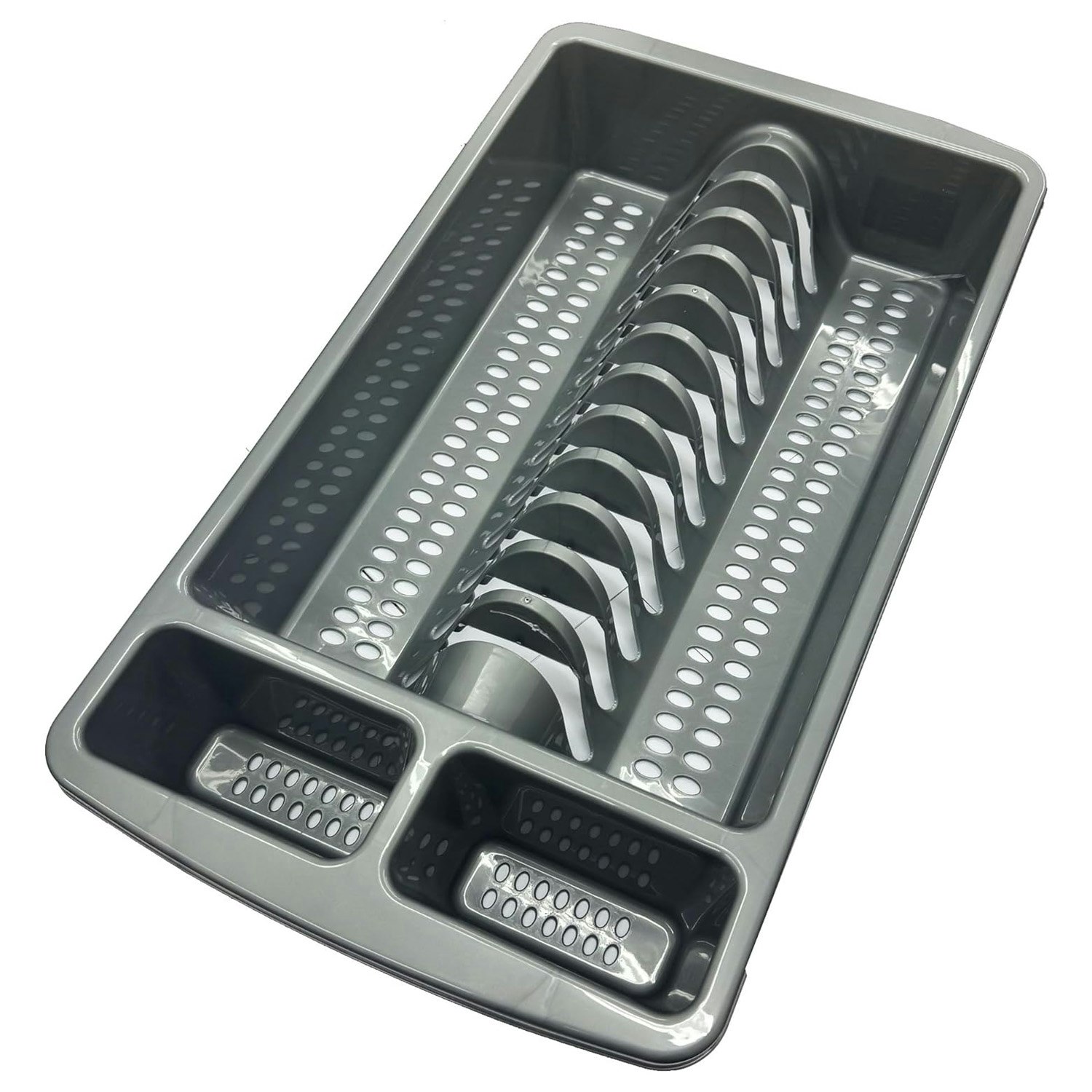 Rackhams Silver High Grade Dish Drainer Kitchen Sink Utensil Holder Drying Racks - 2 X