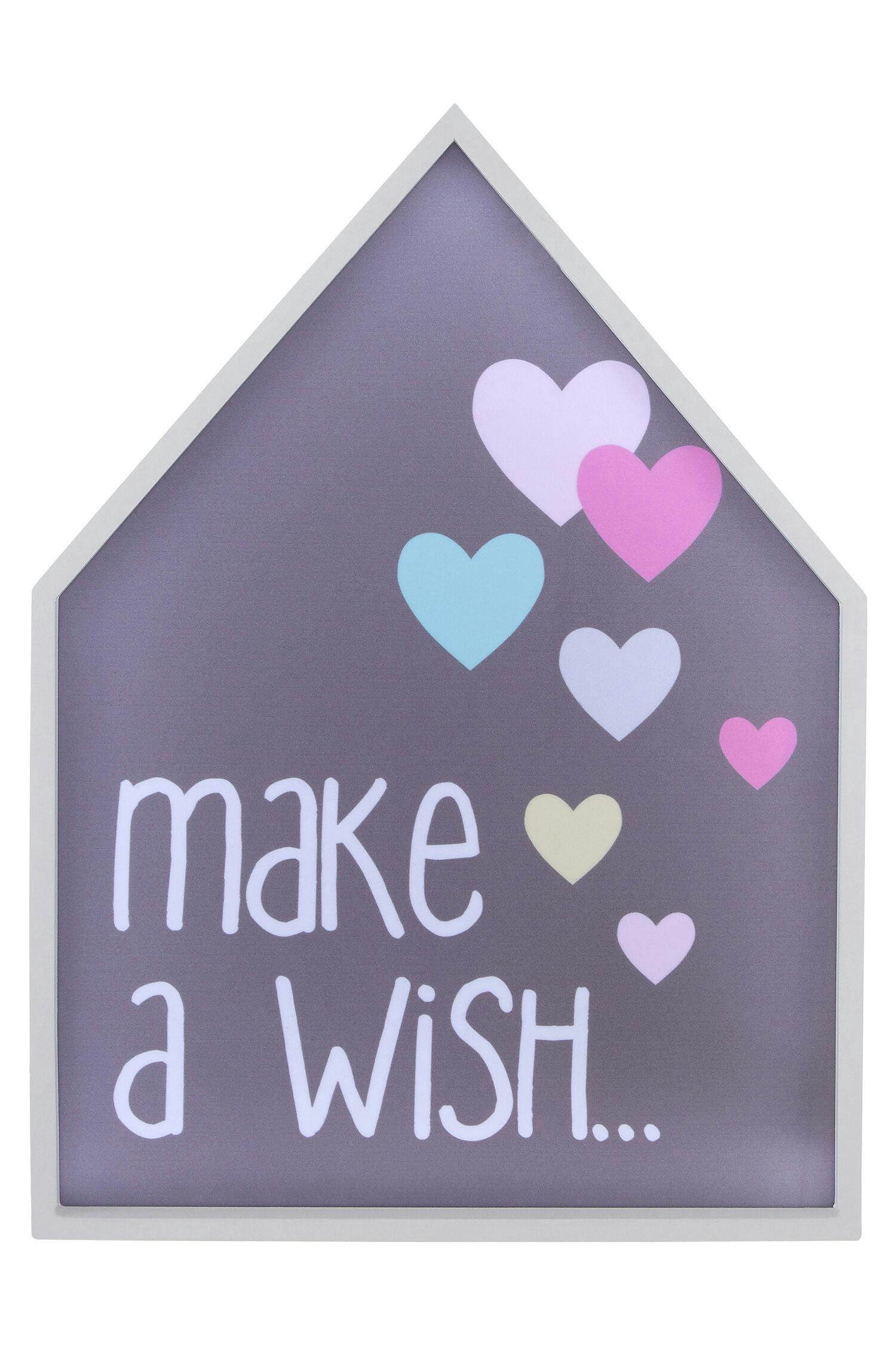 B&Q -  Make A Wish Led Light BoxKids Night Light With Pastel Heart DesignWall Mountable House-Shaped Light - Image 6