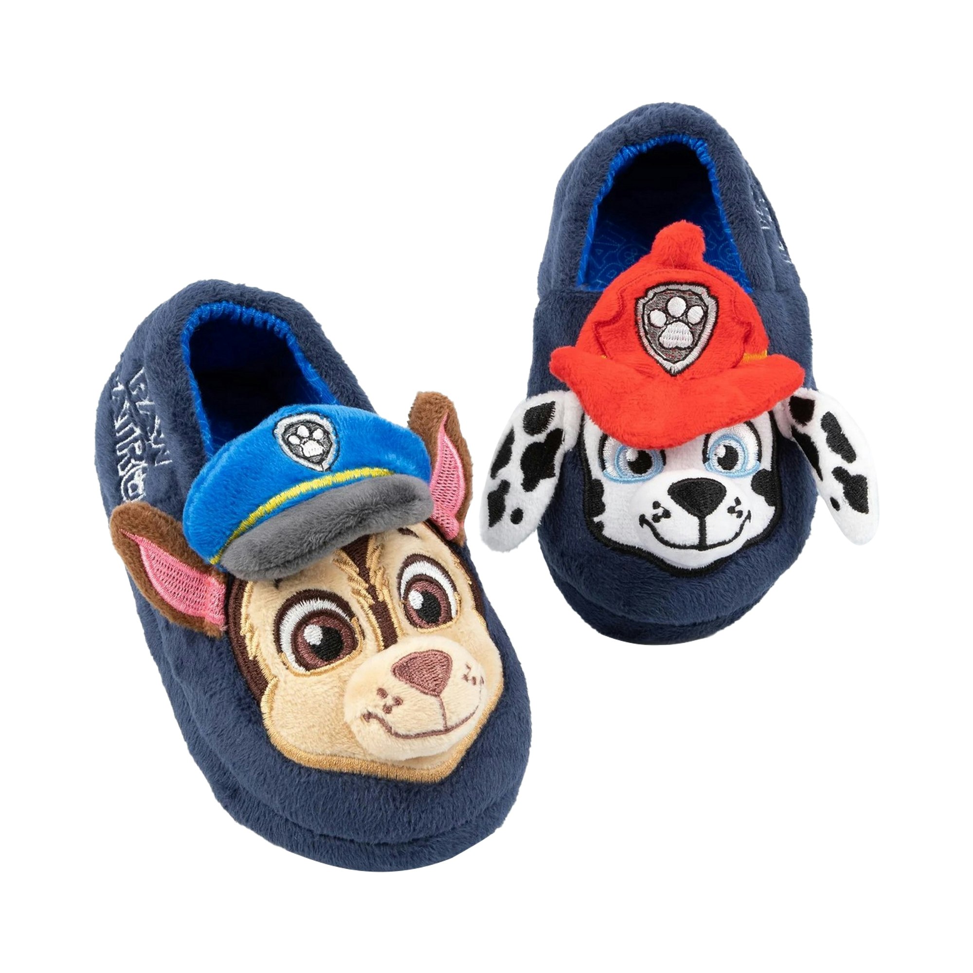 Paw Patrol Blue Childrens/Kids Chase & Marshall 3D Ears Slippers - Size 7 Uk Child