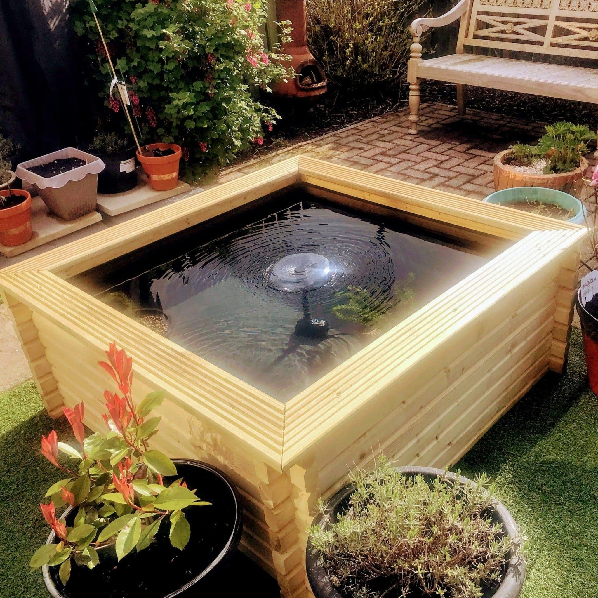 Norlog 120 Gallon Square Wooden Pond, 510Mm High - No Pump