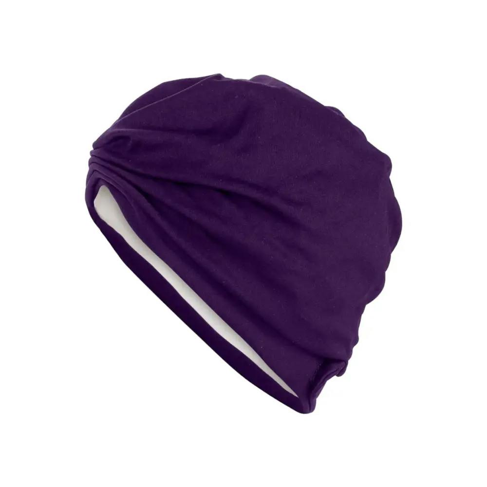 Fashy Purple Turban Fabric Swim Cap