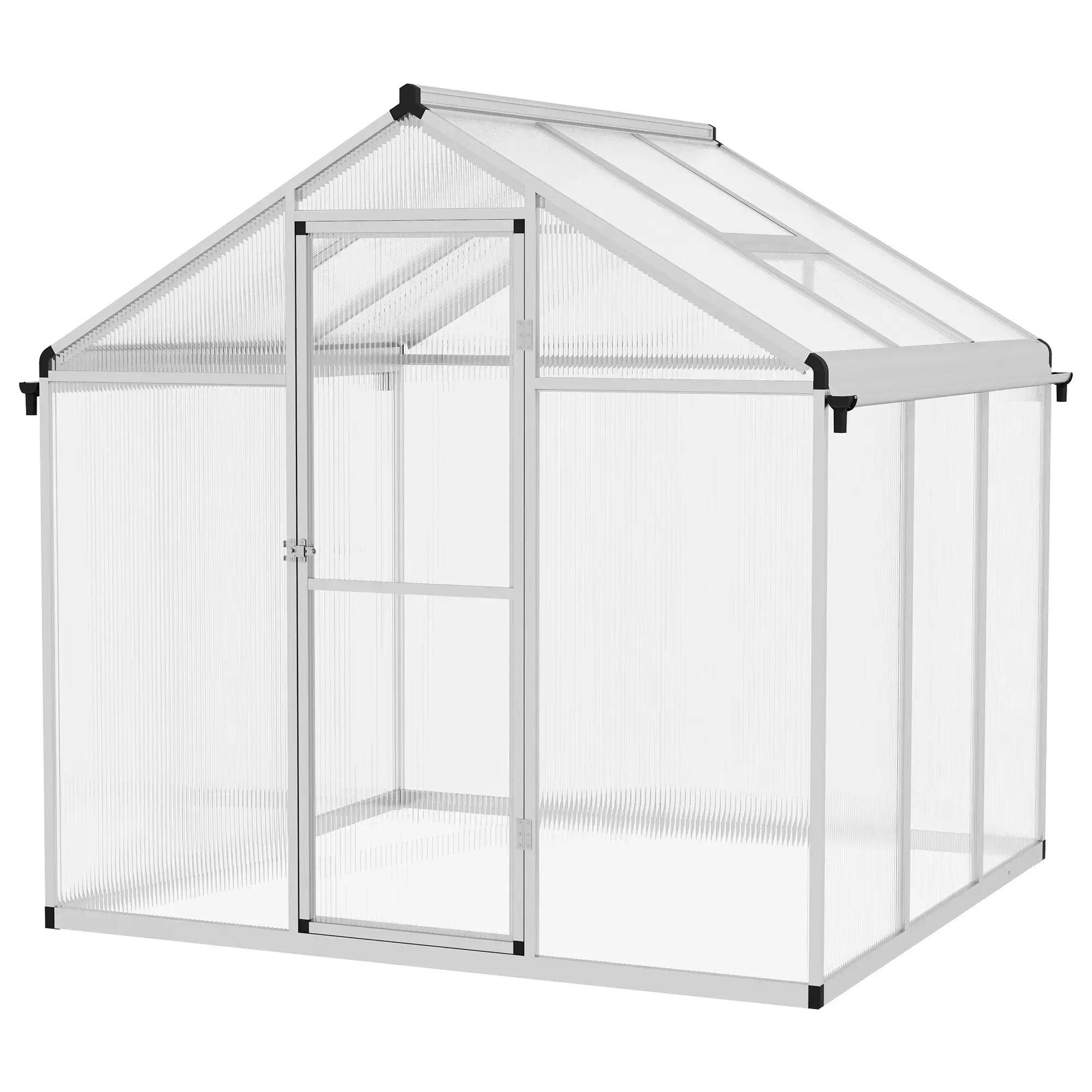Rackhams Light 6 X 6Ft Aluminium Frame Greenhouse - Clear