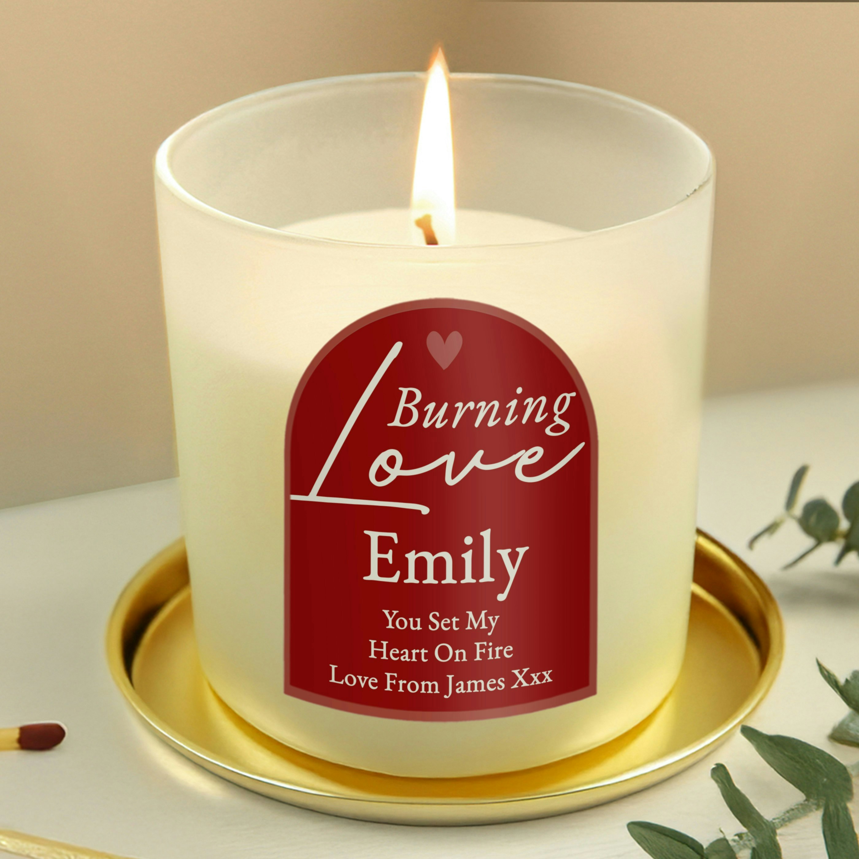 Personalised Memento Company Personalised Burning Love Candle Jar
