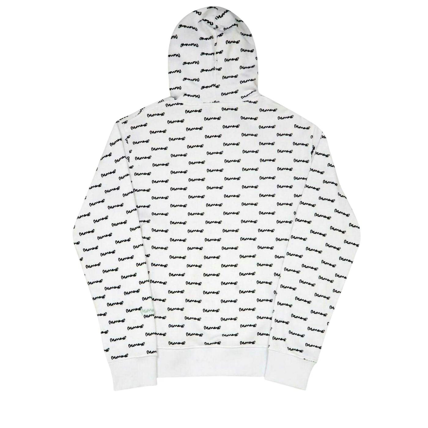 Money Men's White All Over Logo Hoodie - S - 100% Mixed