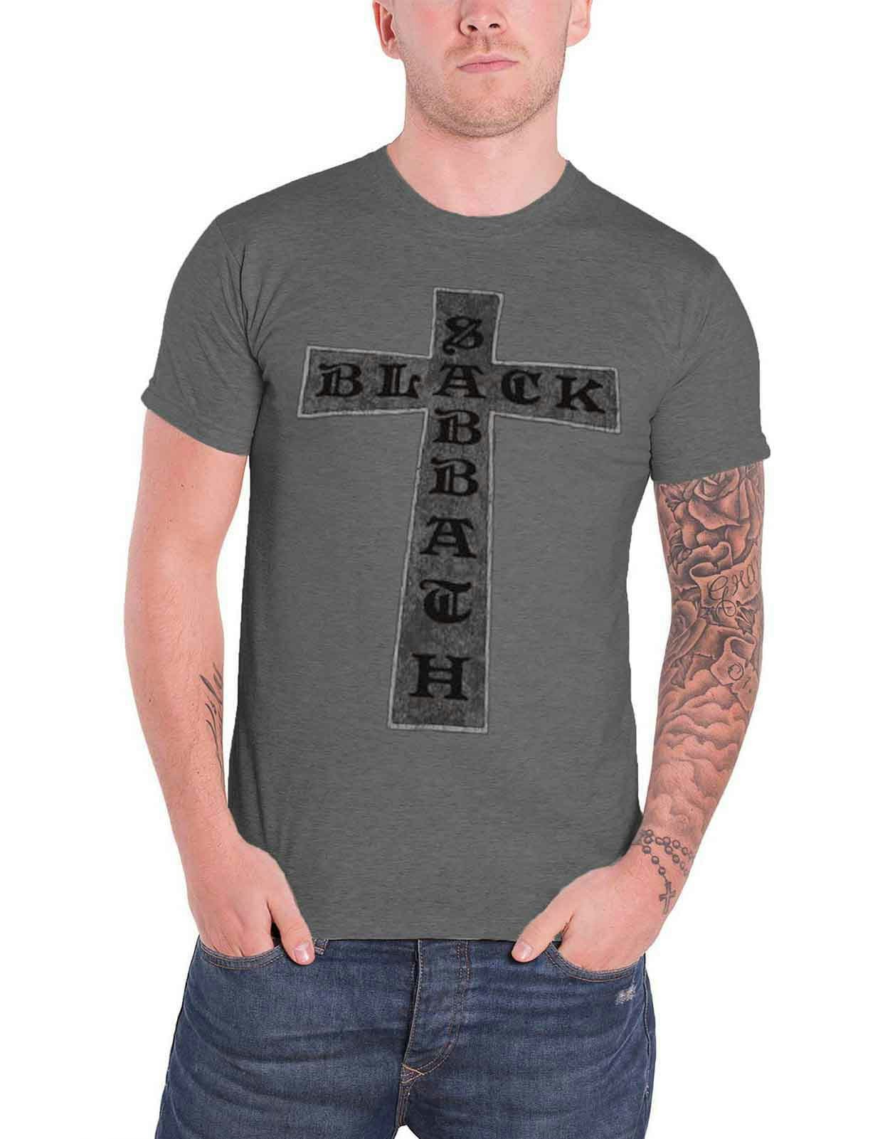 Paradiso Clothing Unisex Black Sabbath Distressed Cross T Shirt - M