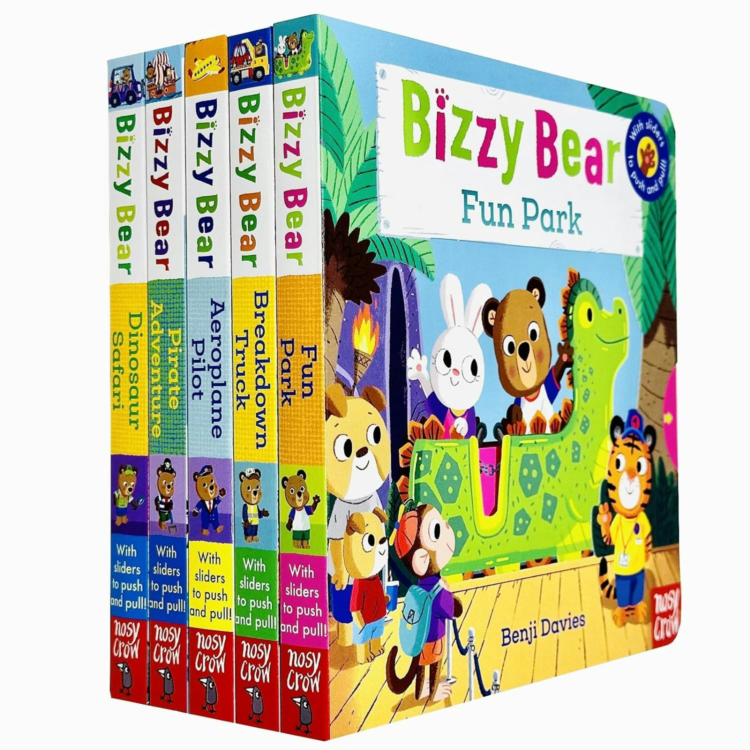 Nosy Crow Bizzy Bear Series 5 Book Set Fun Park, Breakdown Truck, Aeroplane Pilot & More