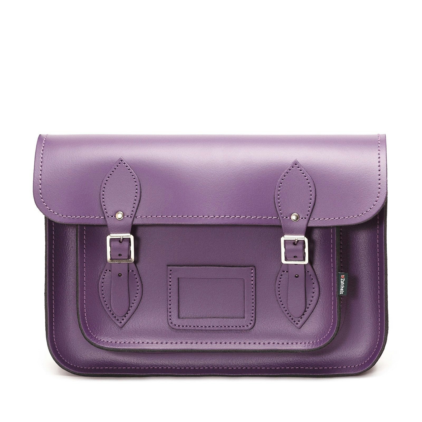 Zatchels Purple Handmade Leather Satchel - 11.5"
