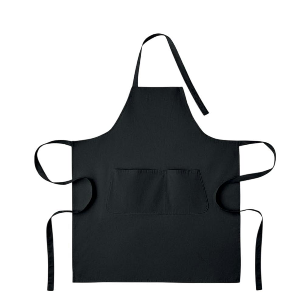 Rackhams Black Gamma Organic Cotton Bib Apron - One Size - 100% Mixed