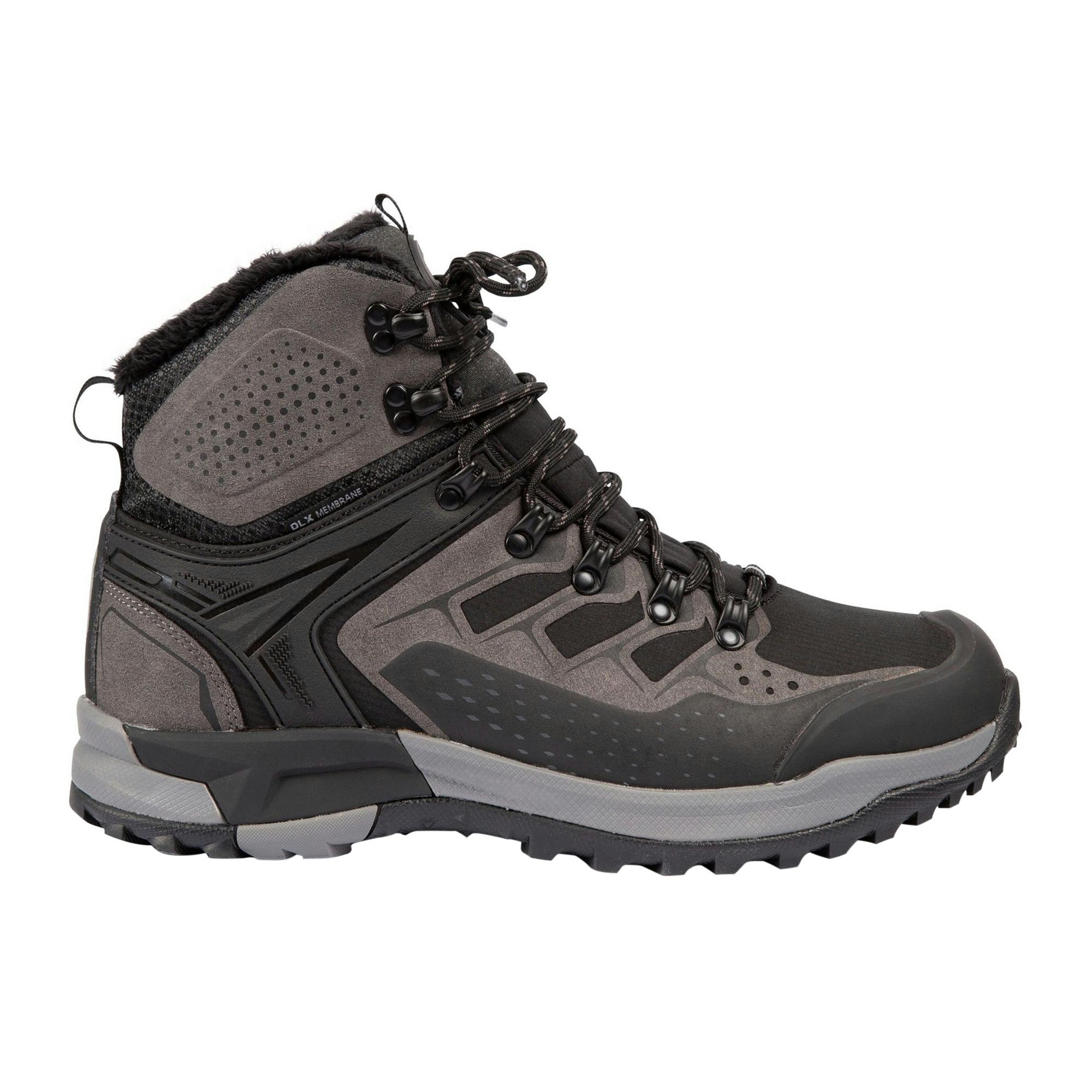 Trespass Men's Black/Grey Knox Dlx Walking Boots - 10 Uk - 20% Pu/20% Softshell/20% Textile/20% Phylon/20% Rubber
