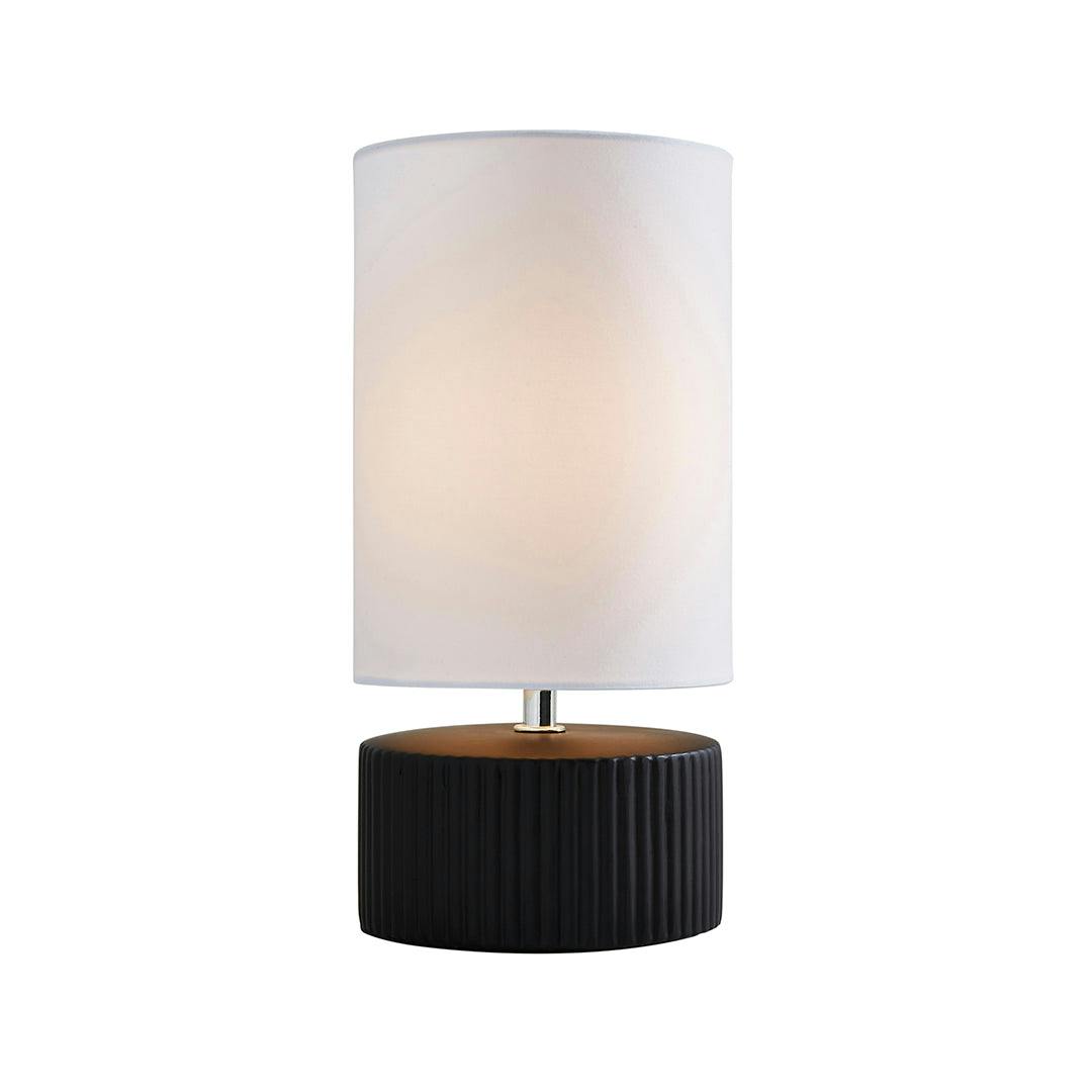 Rackhams Black Linden Ribbed Ceramic Table Lamp