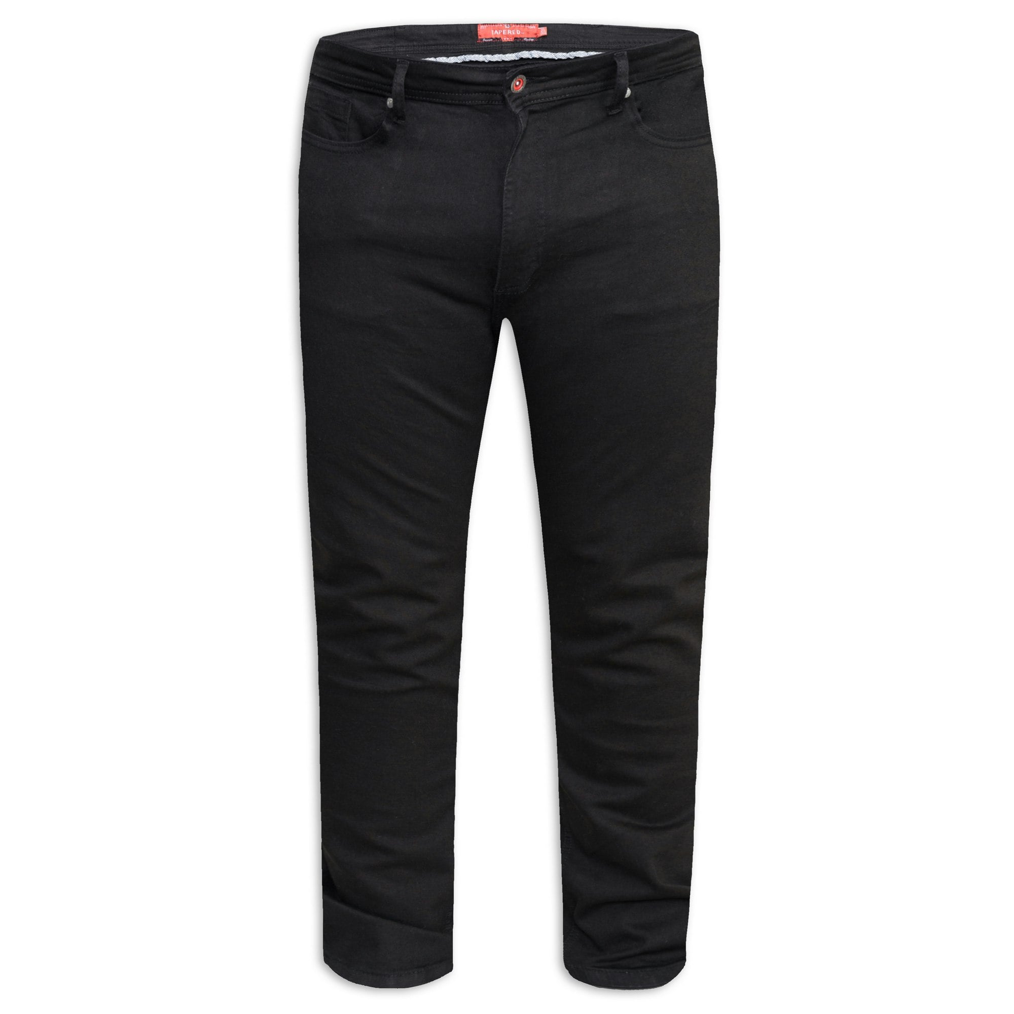 Duke Men's Black D555 Claude Stretch Tapered Stretch Kingsize Jeans - 62L - 98% Cotton/2% Elastane