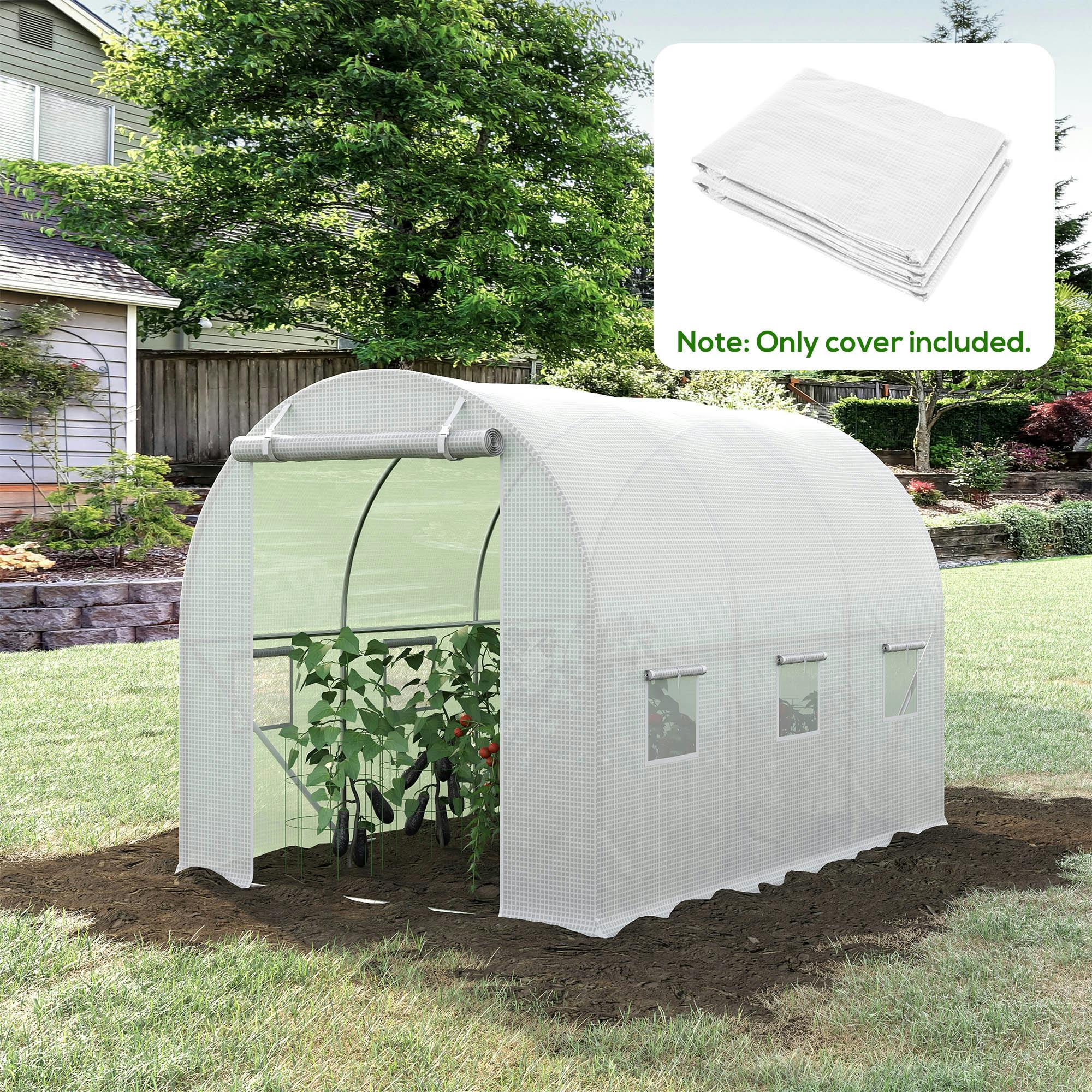 Rackhams White 3 X 2 X 2M Polytunnel Greenhouse Replacement Cover Only Winter Garden Plant Pe Cover For Tunnel Walk-In Greenhouse, - Image 4