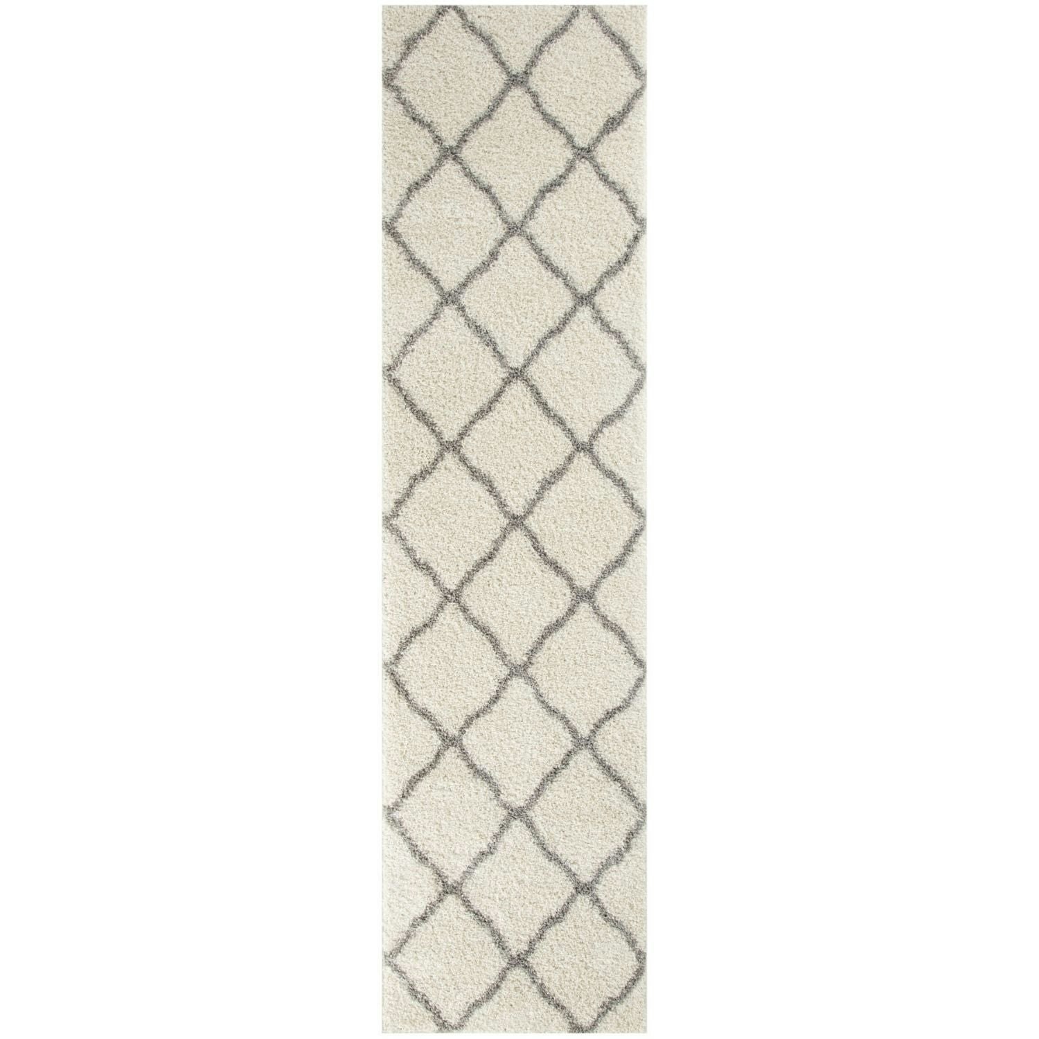 The Rugs Ivory Moroccan Shaggy Rug | 700 - 80X300 Cm