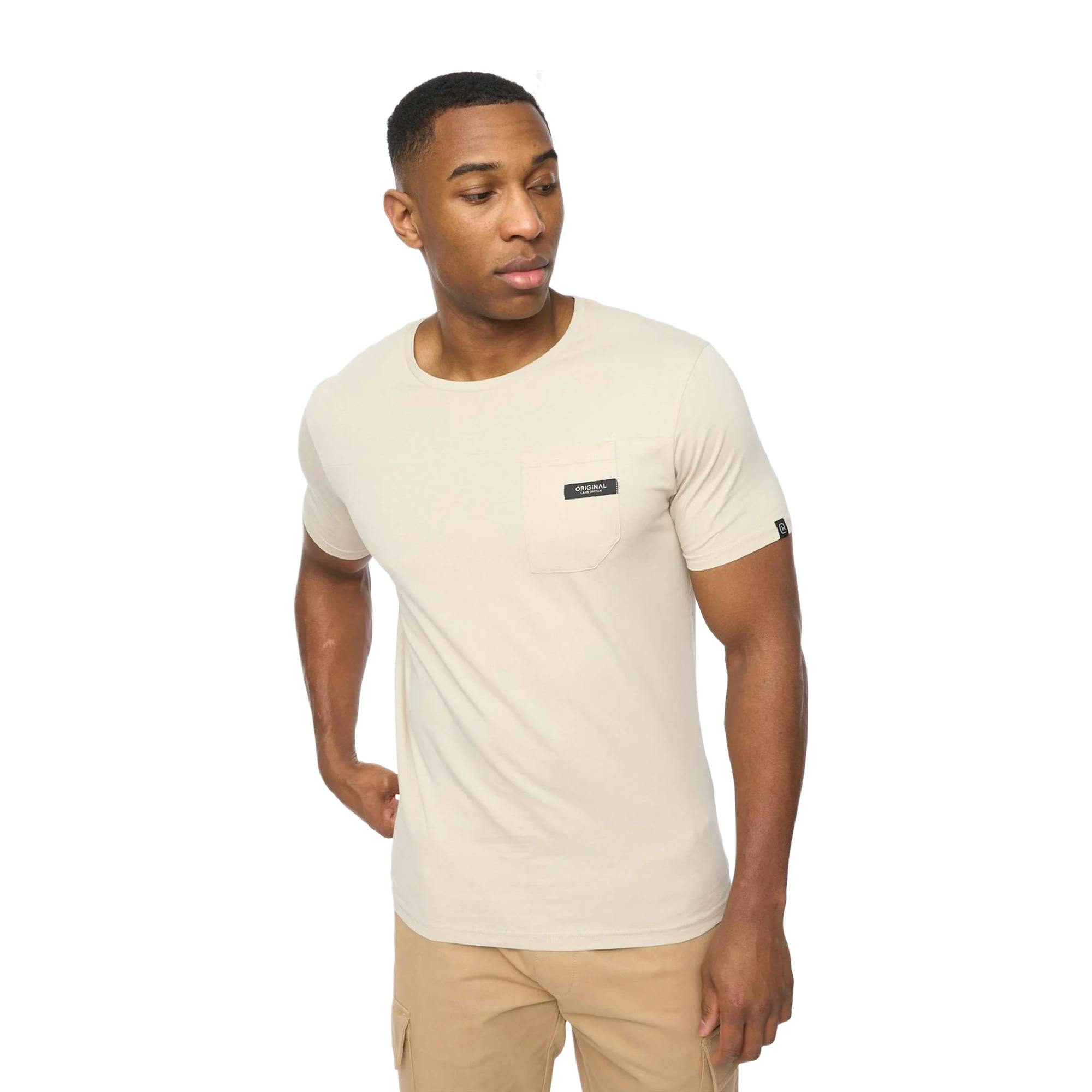 Crosshatch Men's Light Utilate T-Shirt - Stone - Stone - Xl - 100% Cotton