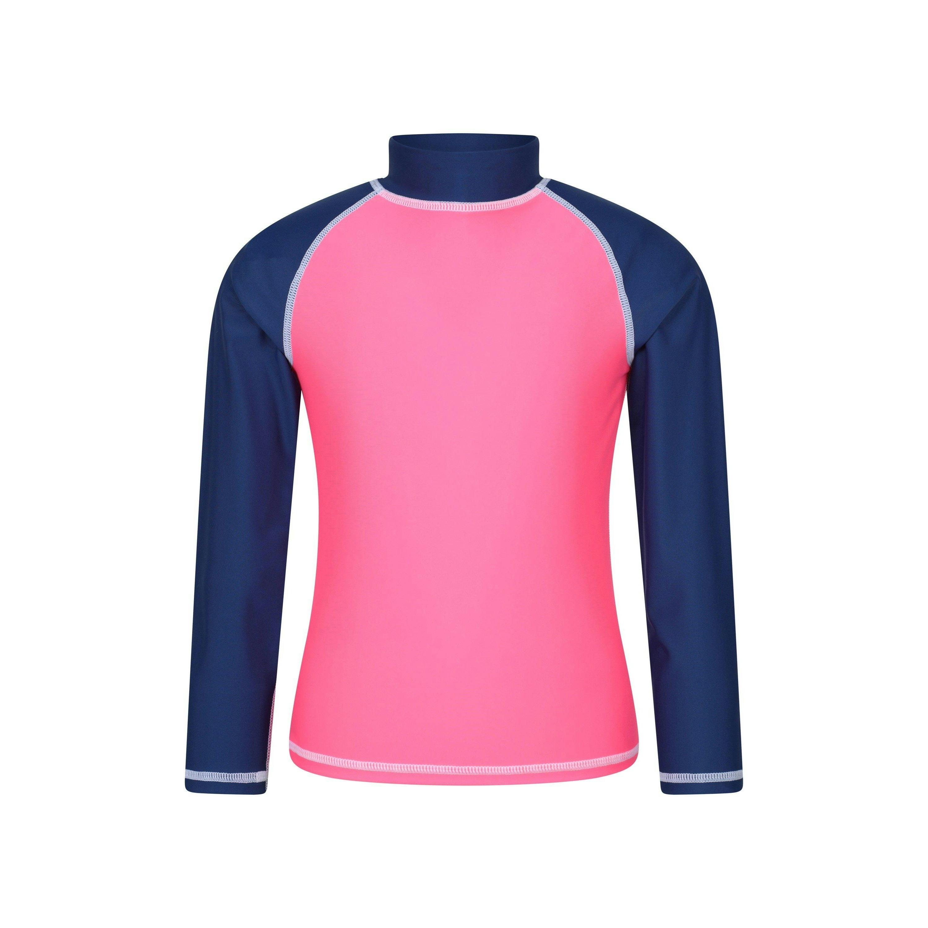 Mountain Warehouse Dark/Pink Kids Long-Sleeved Rash Top - 13 Years - 100% Mixed