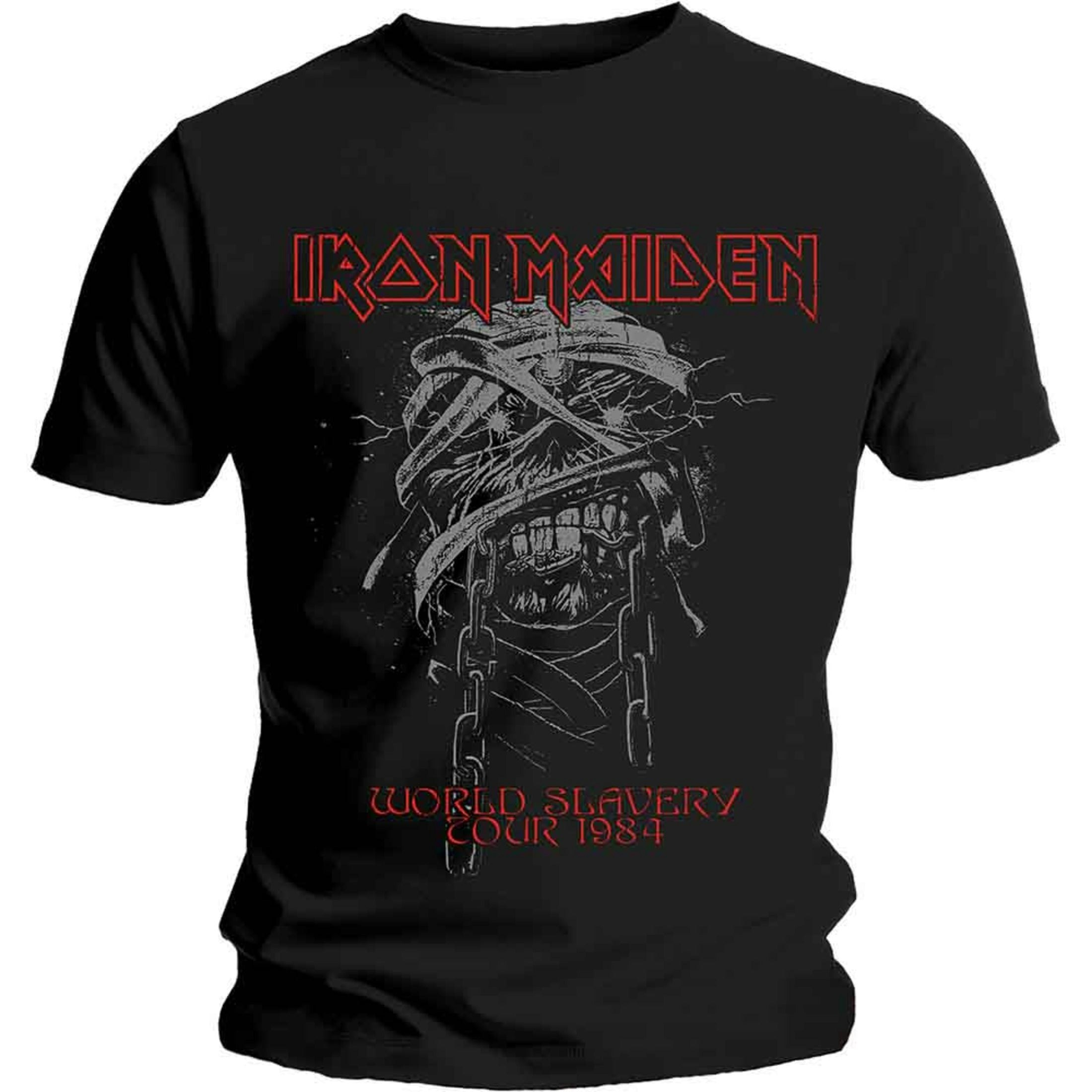 Paradiso Clothing Unisex Black Iron Maiden World Slavery 1984 Tour T Shirt - M