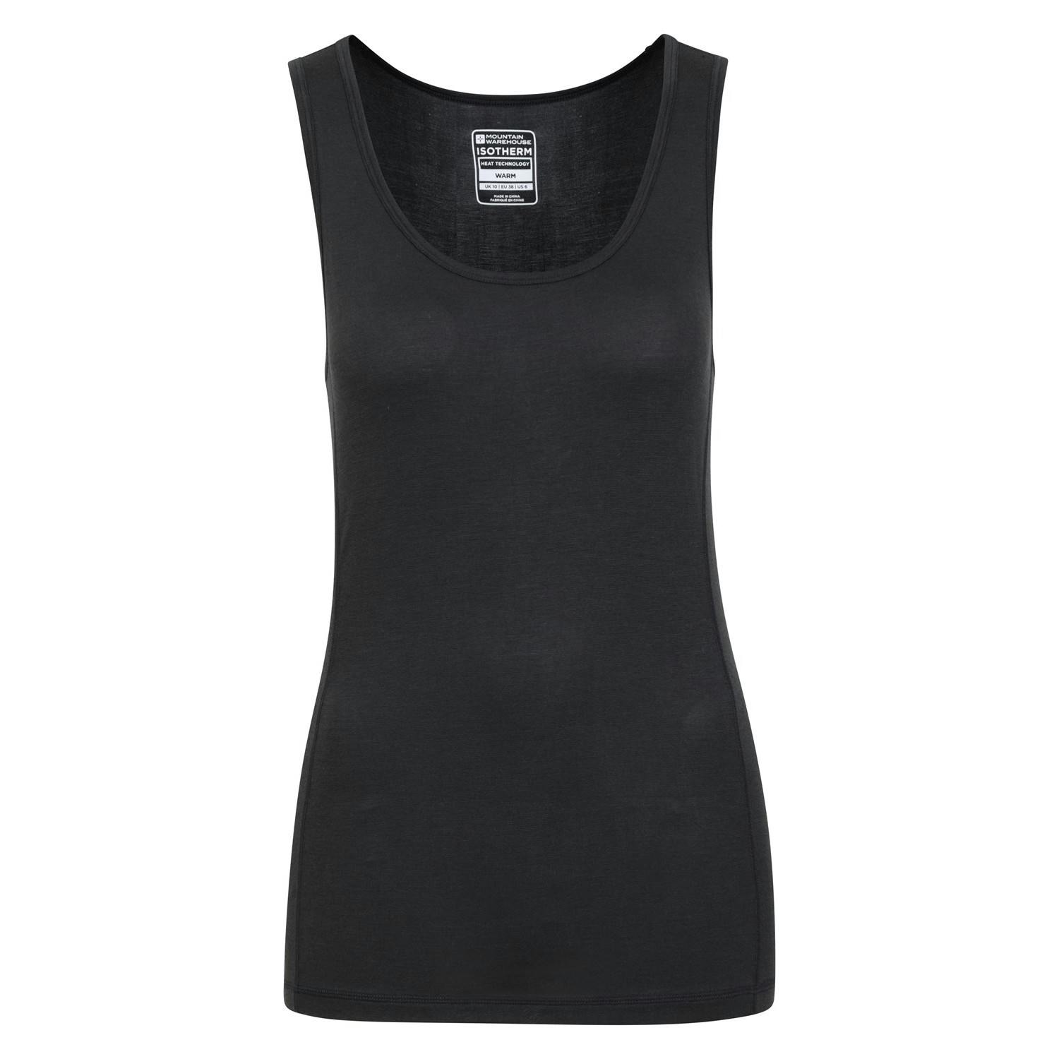 Mountain Warehouse Women's Black Keep The Heat Thermal Vest Top - 12 Uk - 41% Acrylic/32% Polyester/19% Viscose/8% Elastane