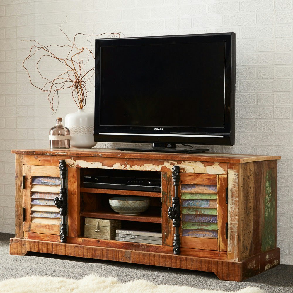 Ih Design Dahila Reclaimed Boat Tv Media Unit - 125 Cm - 52 Cm - Wood