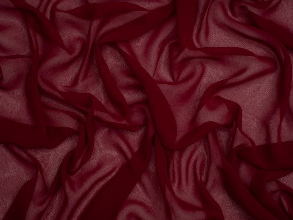 Minerva Light Core Range Sheer Chiffon Fabric - Plain Design Dressmaking Fabric, 110 Cm / 44" Wide - Per Metre - Claret