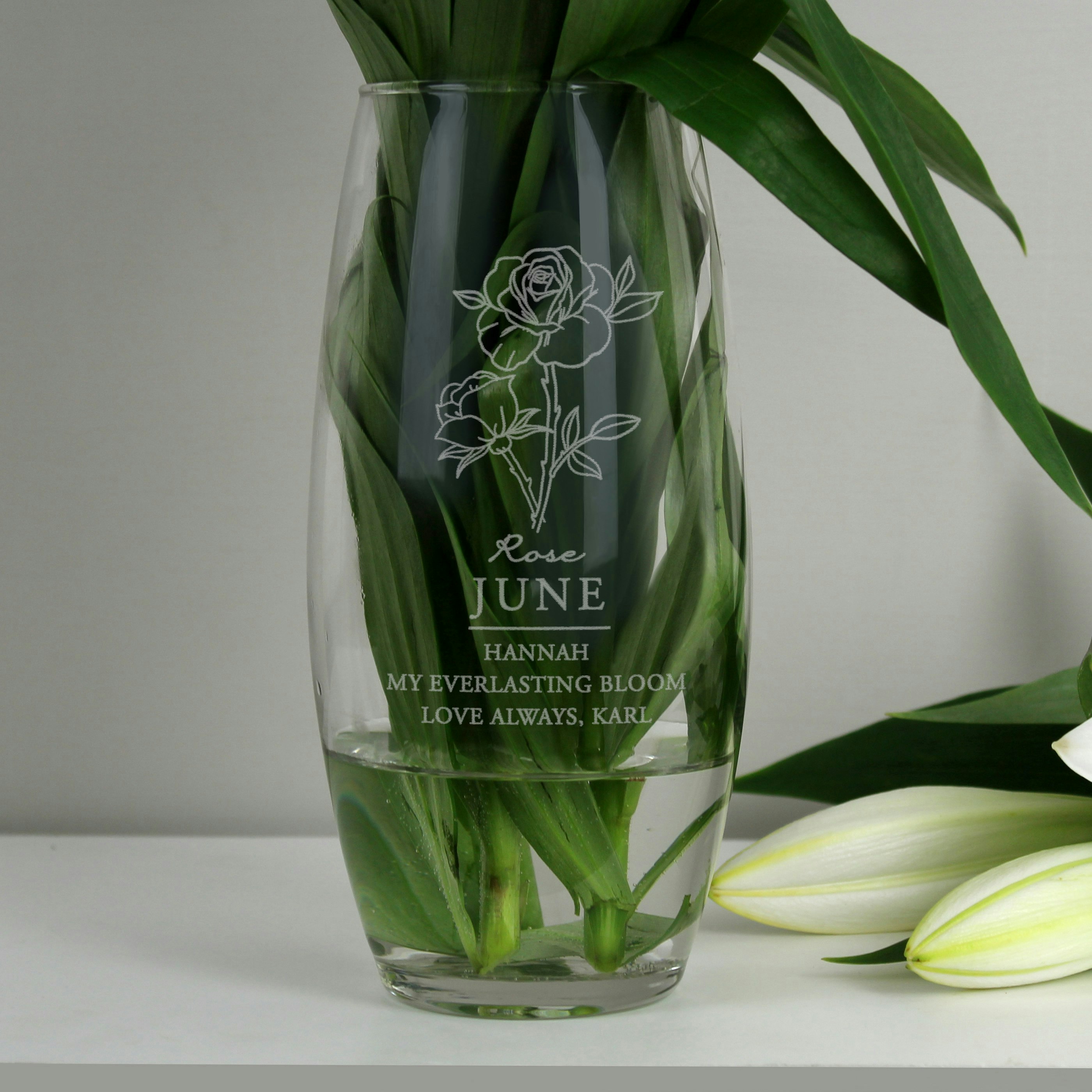 Personalised Memento Company Personalised June Birth Flower Bullet Vase