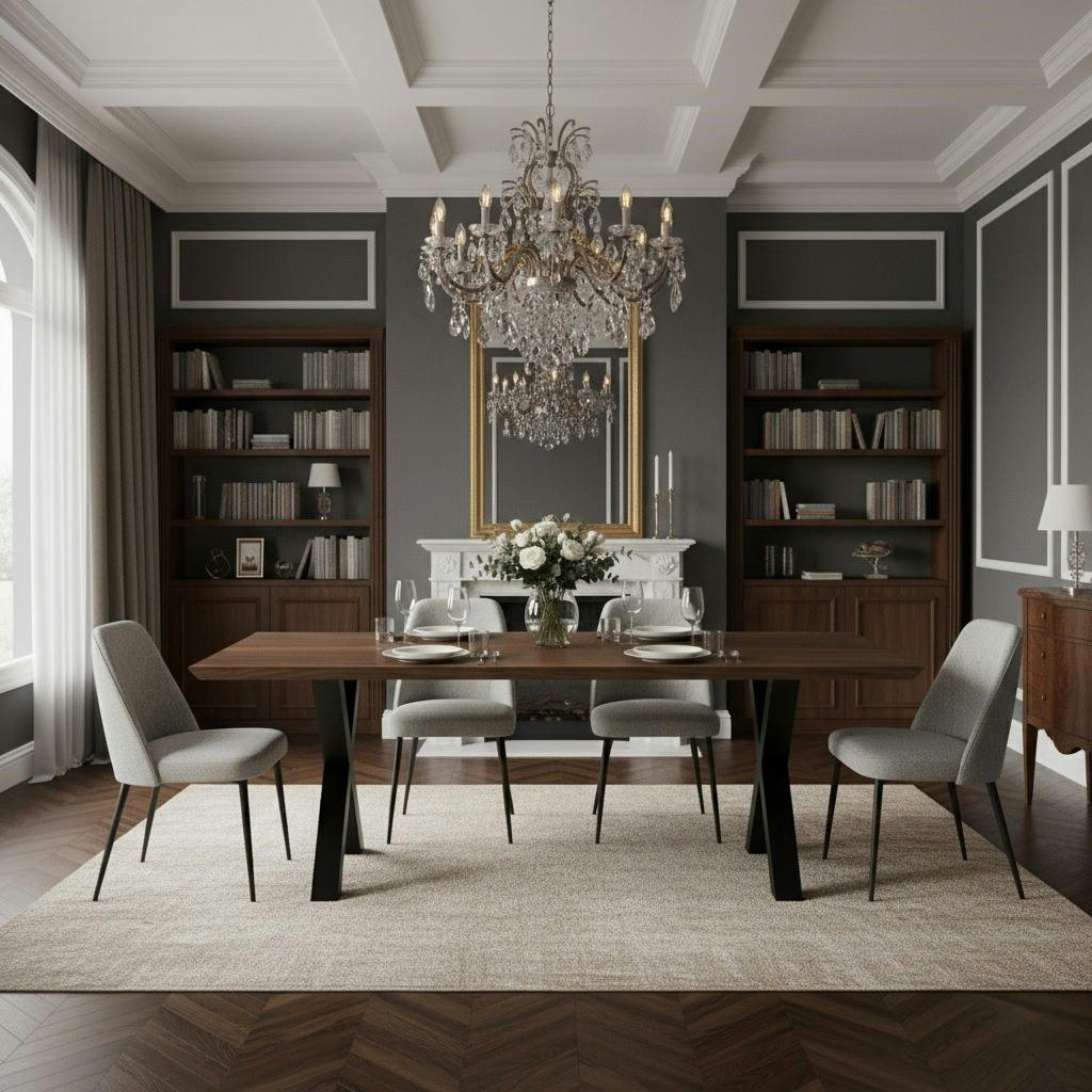 Rackhams Grain/Light Walnut Bevel Dining Table - 150 - 90