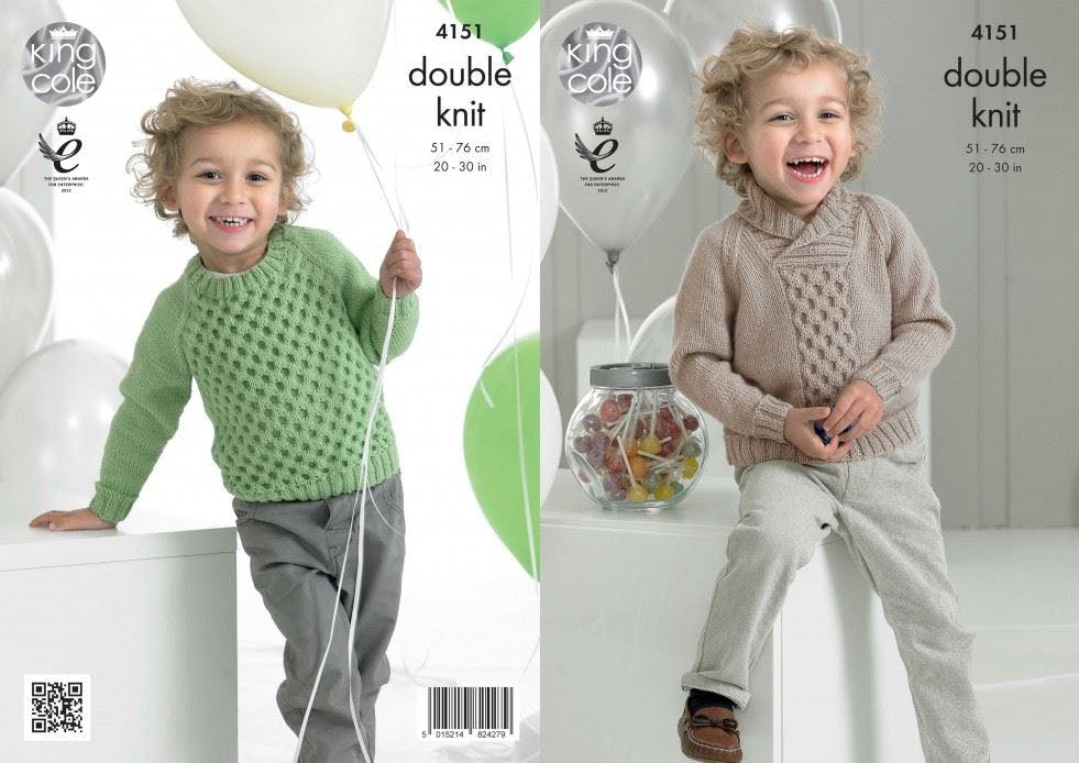 King Cole 4151 Knitting Pattern Childrens Sweaters to Knit in Comfort DK - Image 3