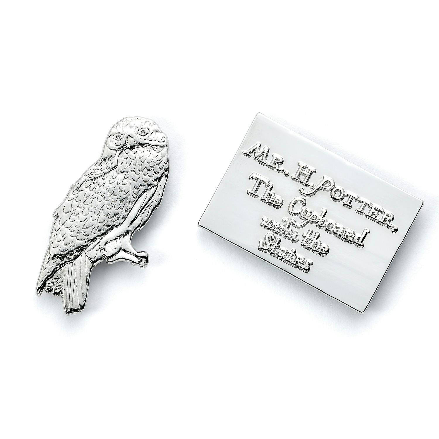 The Carat Shop Silver Harry Potter Hedwig & Letter Pin Badge