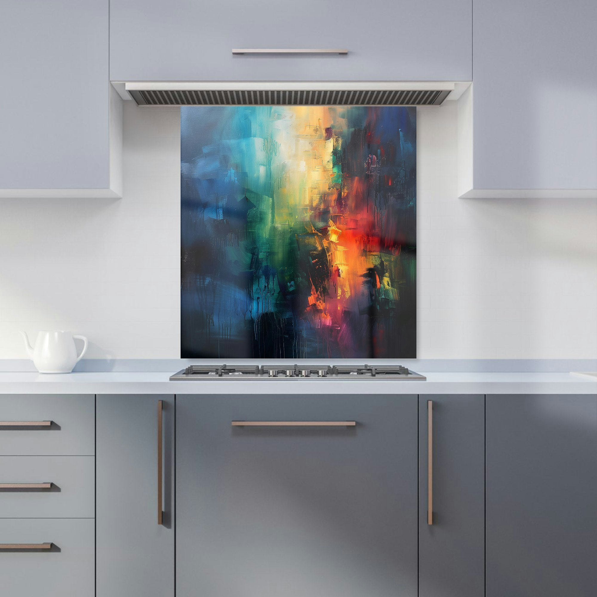 Warren Reed - Designer Colourful Chaos: Urban Dreamscape Kitchen Splashback - W700mm X H650mm
