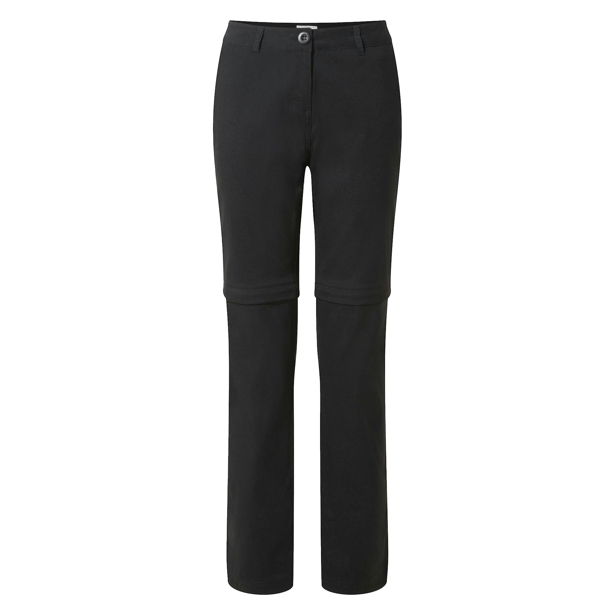 Craghoppers Women's Black Kiwi Pro Ii Convertible Trousers - 20L Uk - 96% Polyamide/4% Elastane