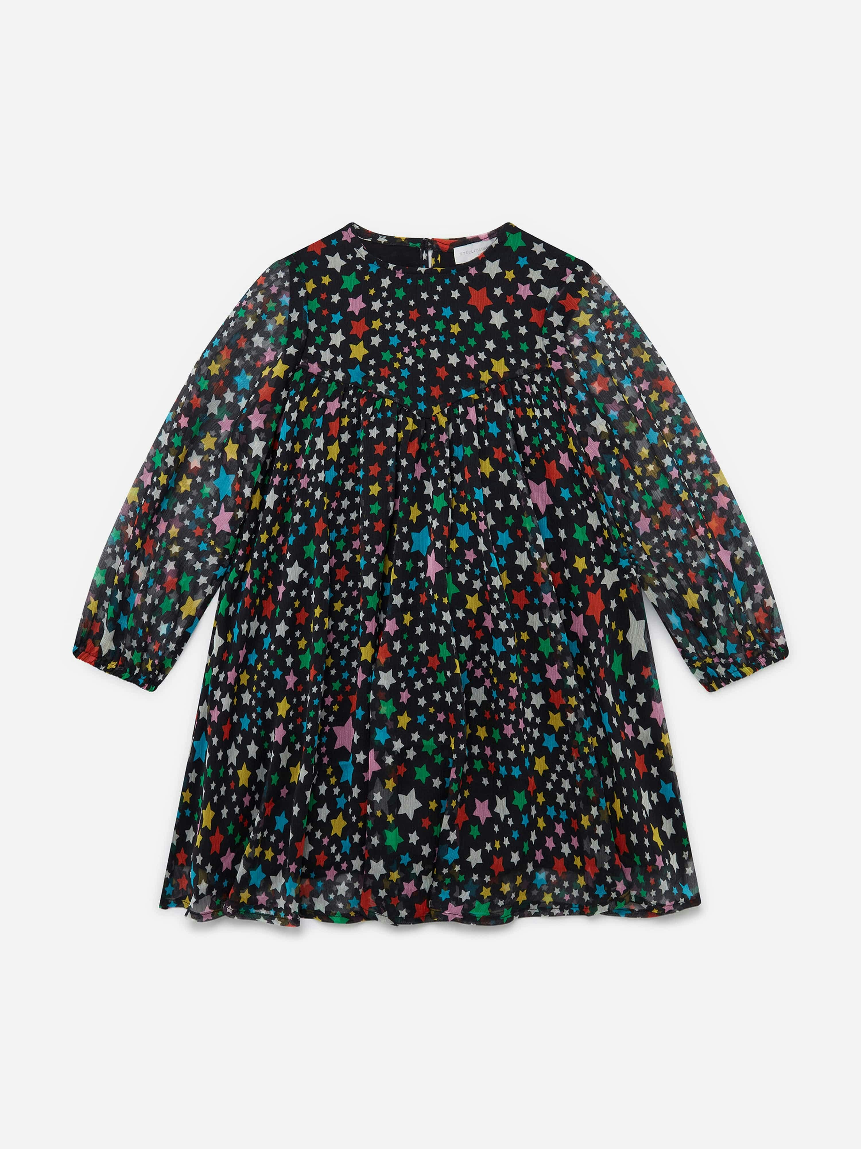 Stella Mccartney Kids Girls Black Stella Mccartney Star Dress In - 12 Yrs