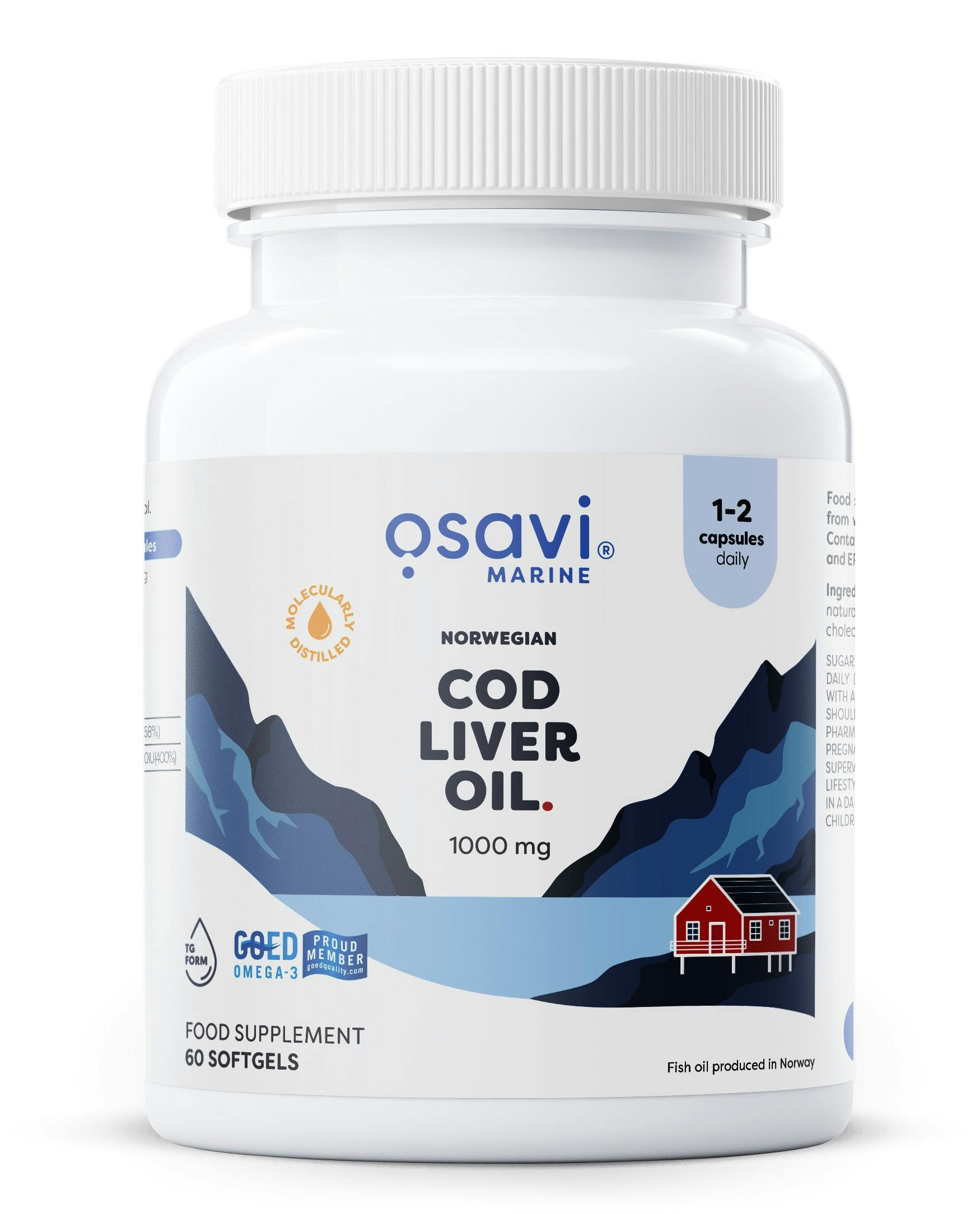 Osavi Norwegian Cod Liver Oil Softgels, 1000Mg (Lemon) - 60 Softgels - Image 4