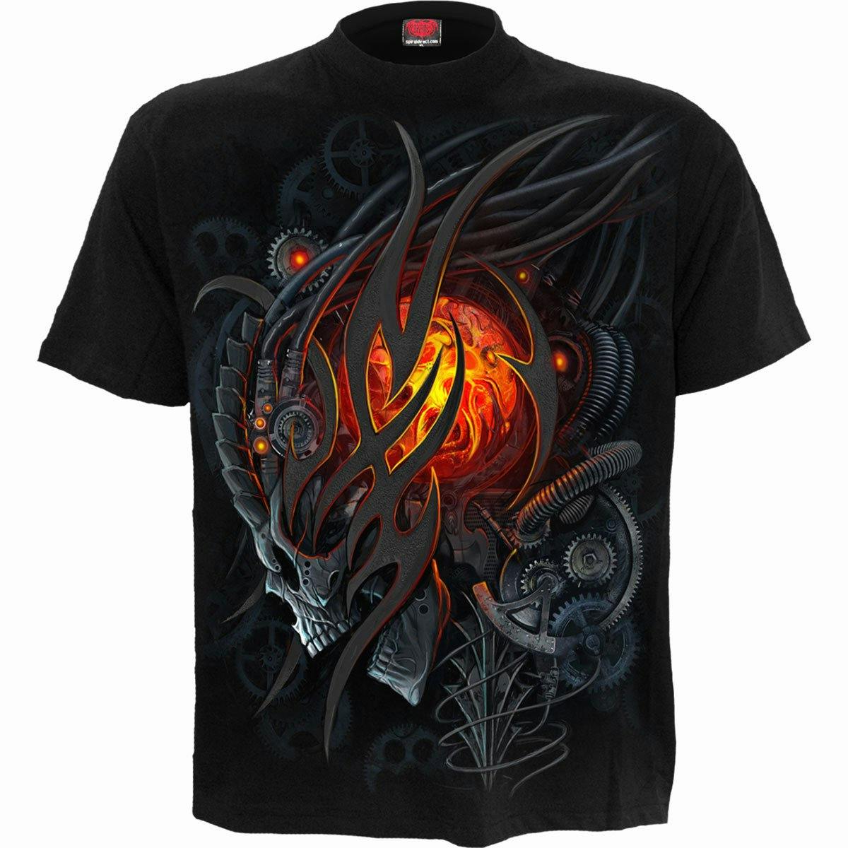 Spiral Direct Black Steampunk Skull - T-Shirt - 3XL - Screen