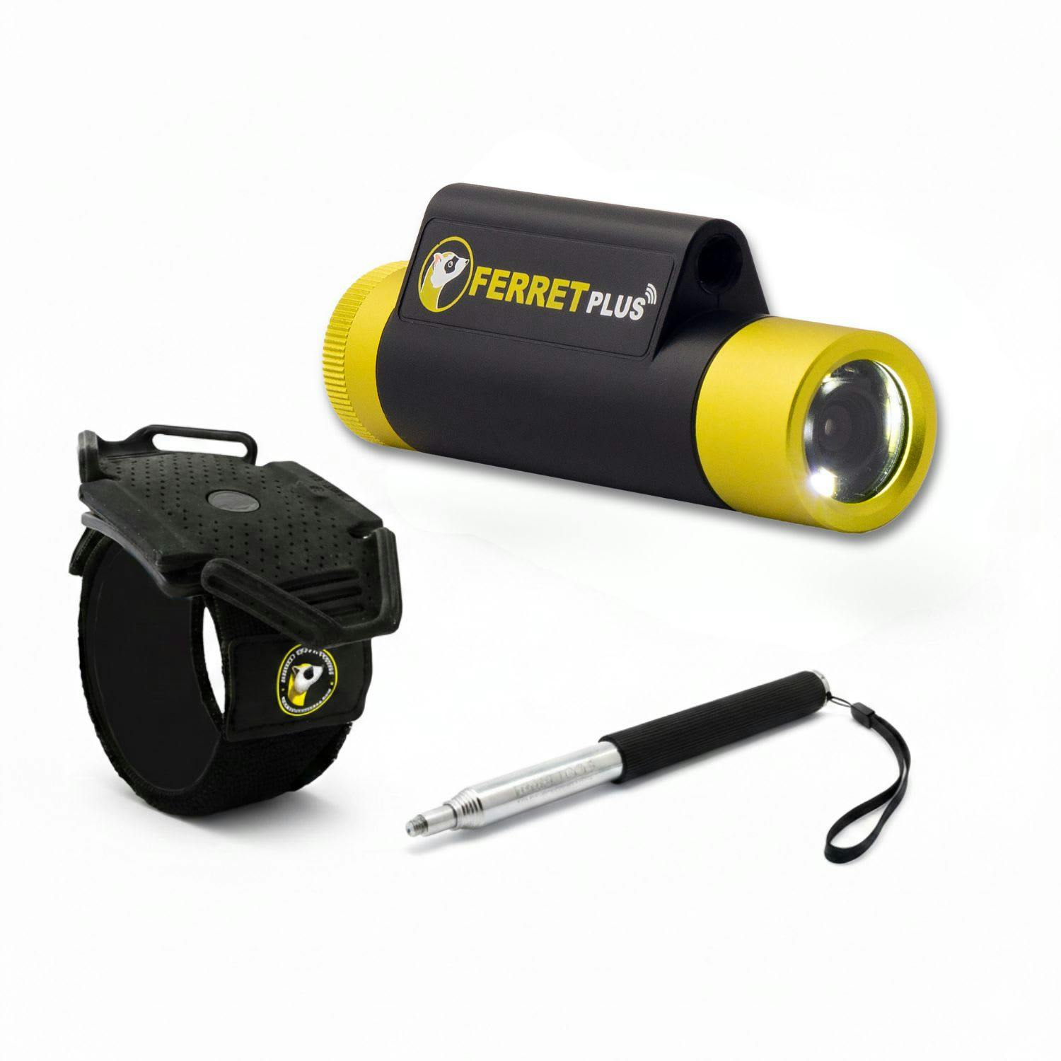 Ferret Light/White Plus 1080P Hd Wireless Inspection Camera Kit: On-Board Memory, Ncv, 47” Mini Extension Rod, 360° Hands-Free Phone Wristband For Pro Inspections