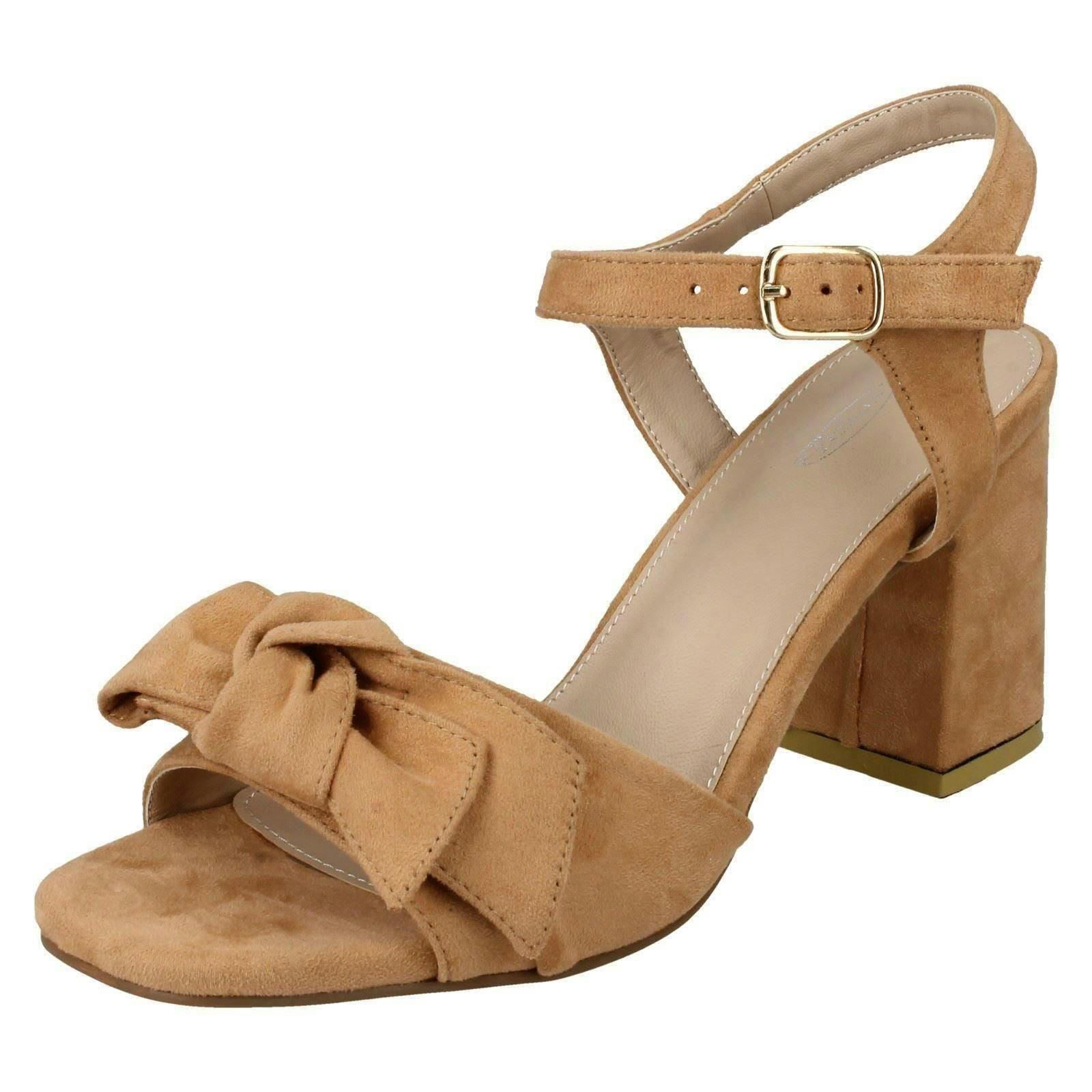 Spot On Women's Blocked Heel Sandals - Apricot - Uk 6