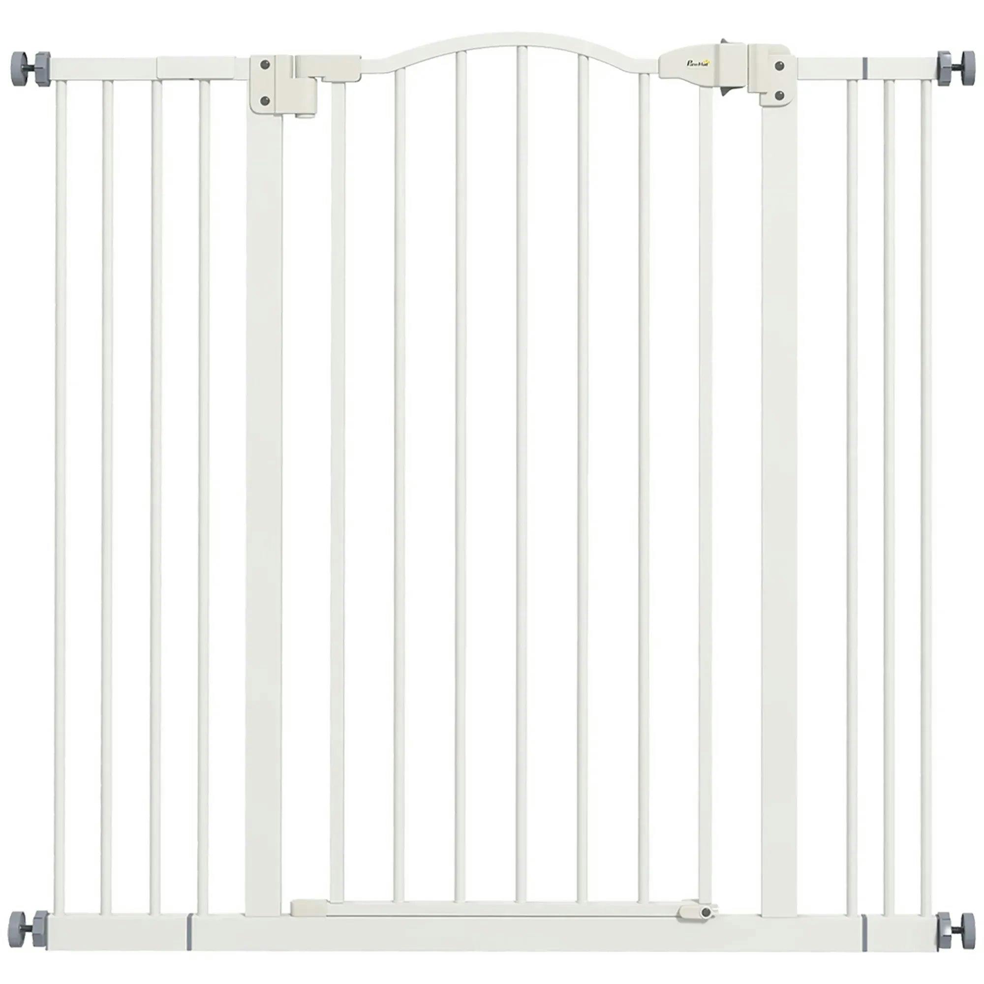 Pet Gate Safety Adjustable Metal 74-100cm Barrier Auto-Close Door White - Image 7