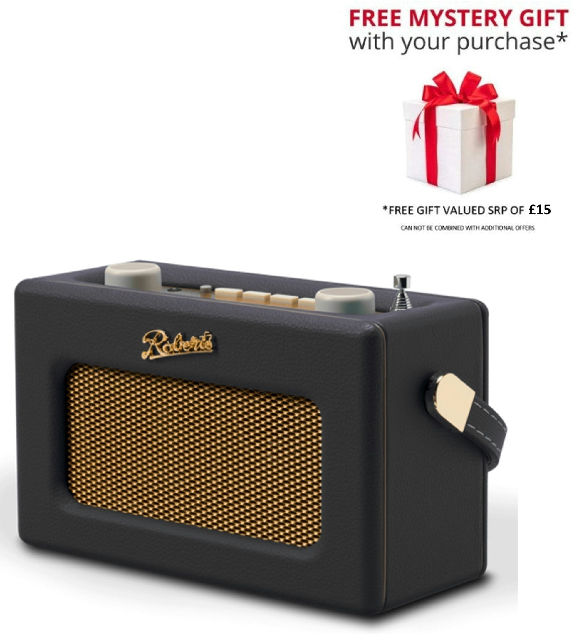 Roberts Black Revival Uno Bt Retro Dab+/Fm Portable Radio With Bluetooth – Free Gift Rrp £15!