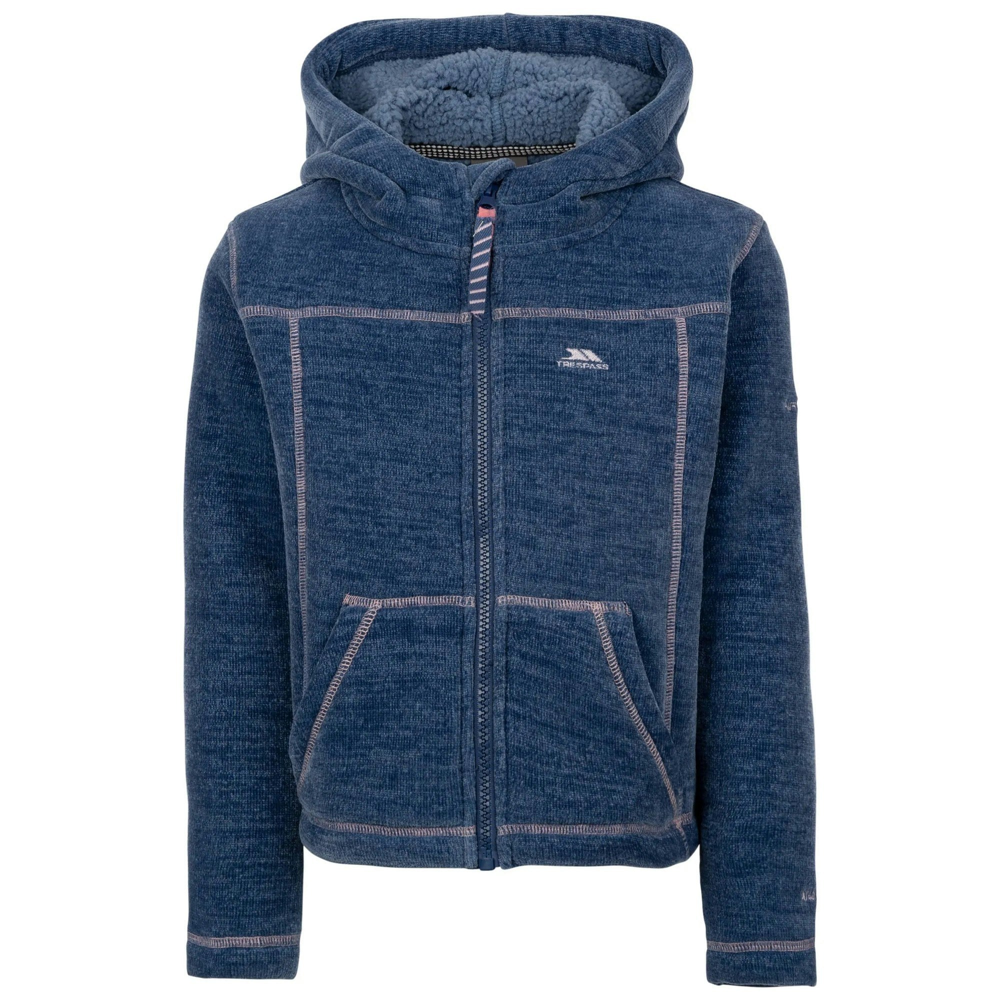 Trespass (3-4 Years, Denim Blue) Girls Cossie Fleece Jacket - Image 3