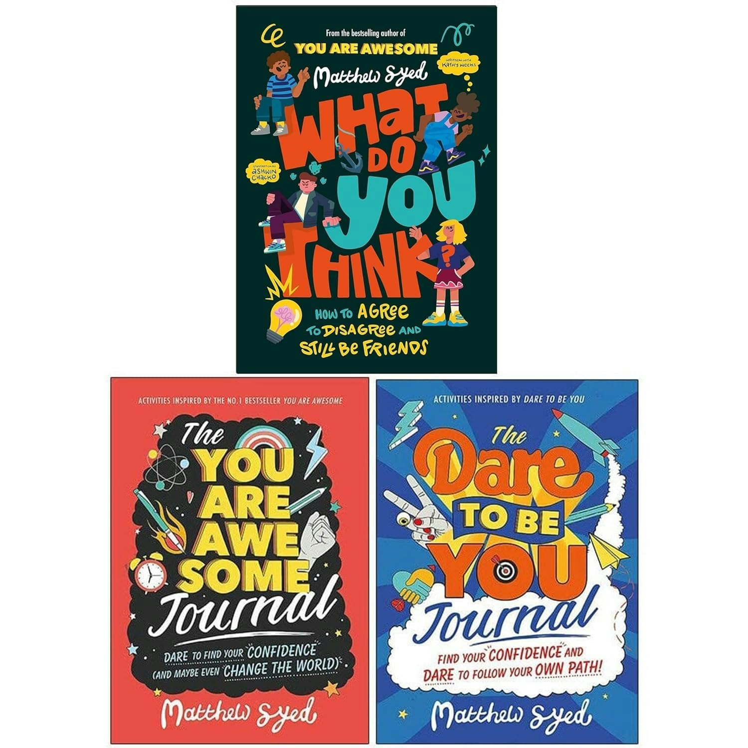 Wren & Rook Uk Ltd Unisex Matthew Syed 3 Books Collection Set (The You Are Awesome Journal, The Dare To Be You Journal & What Do You Think?) - Image 6