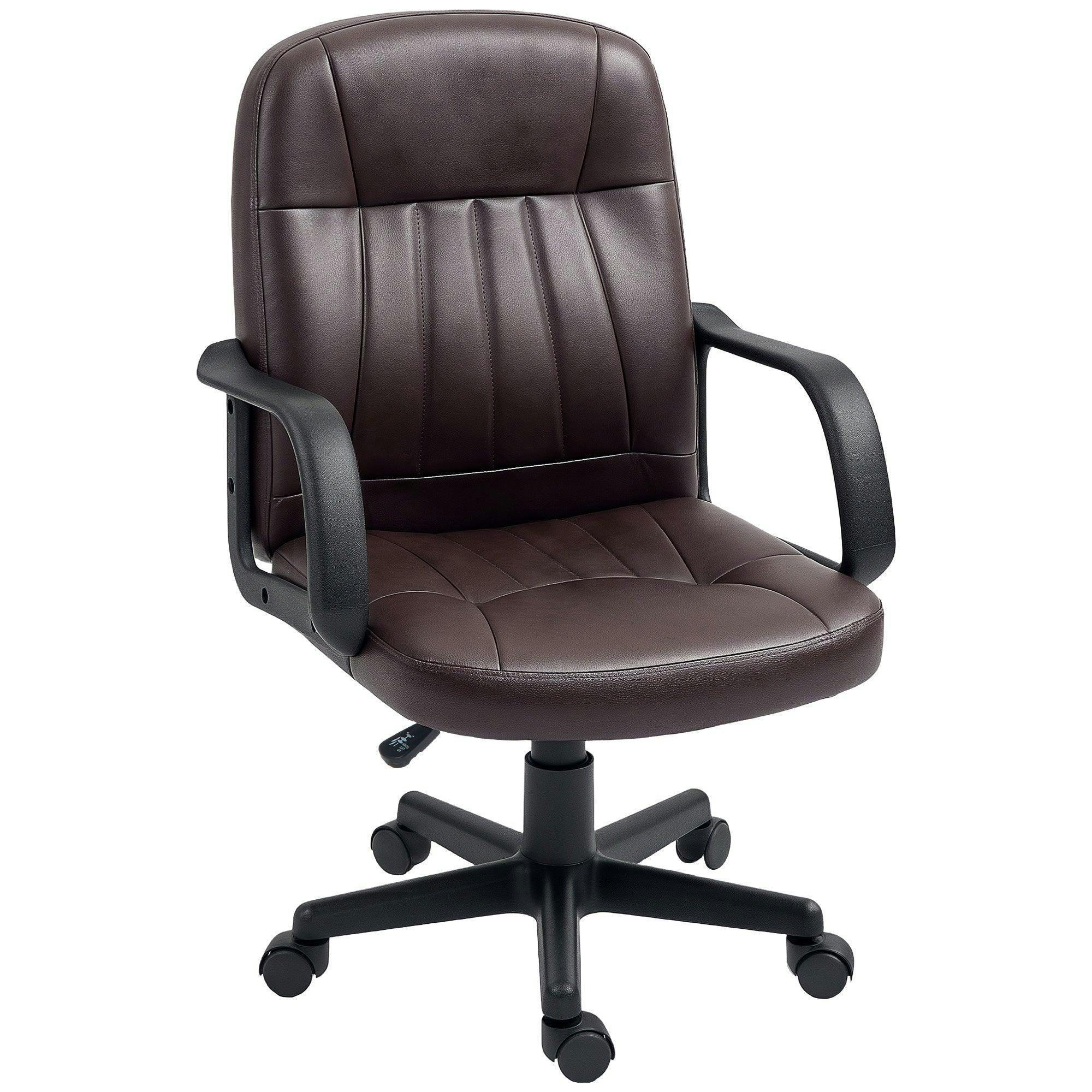 Portland Dark Brown Pu Leather Swivel Office Chair - Image 7