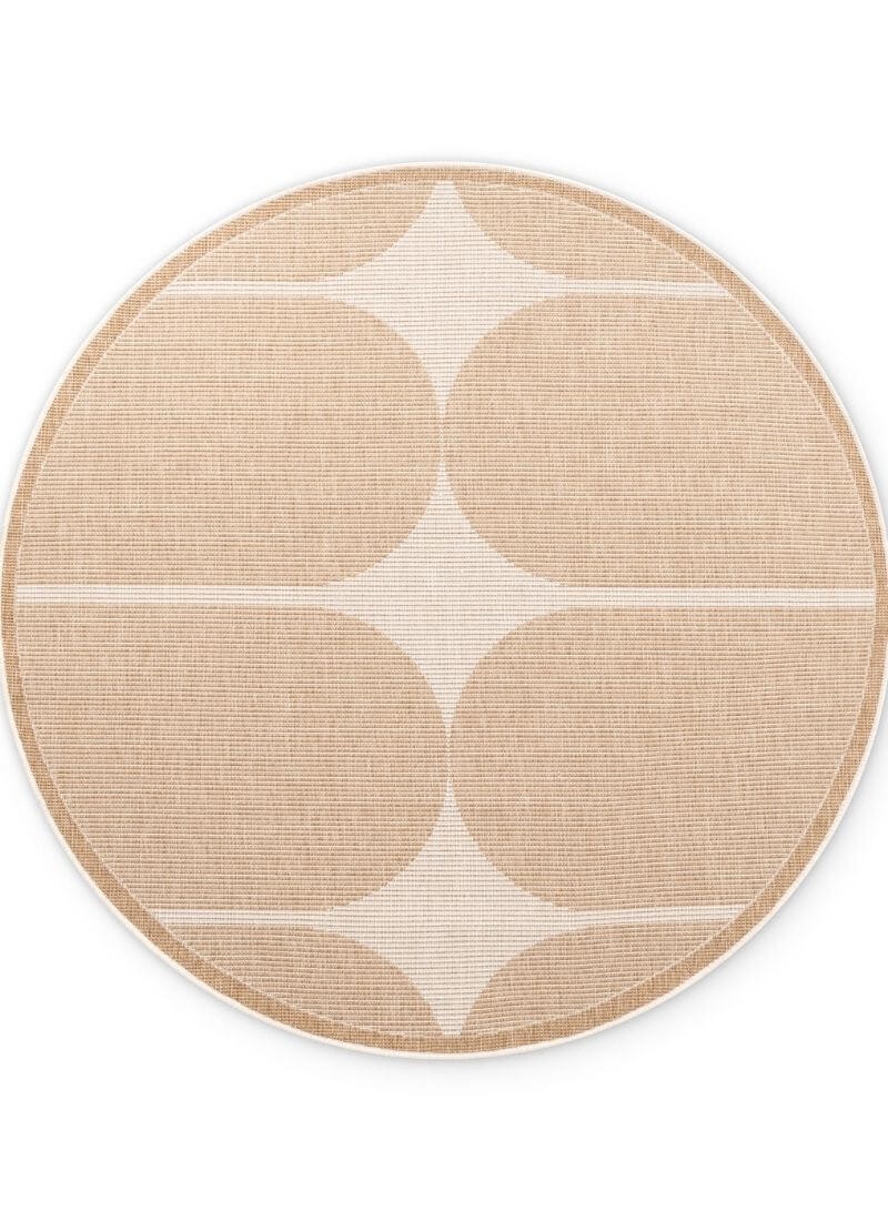 Rackhams Beige Reversible Indoor-Outdoor Rug - Ø 160 Cm