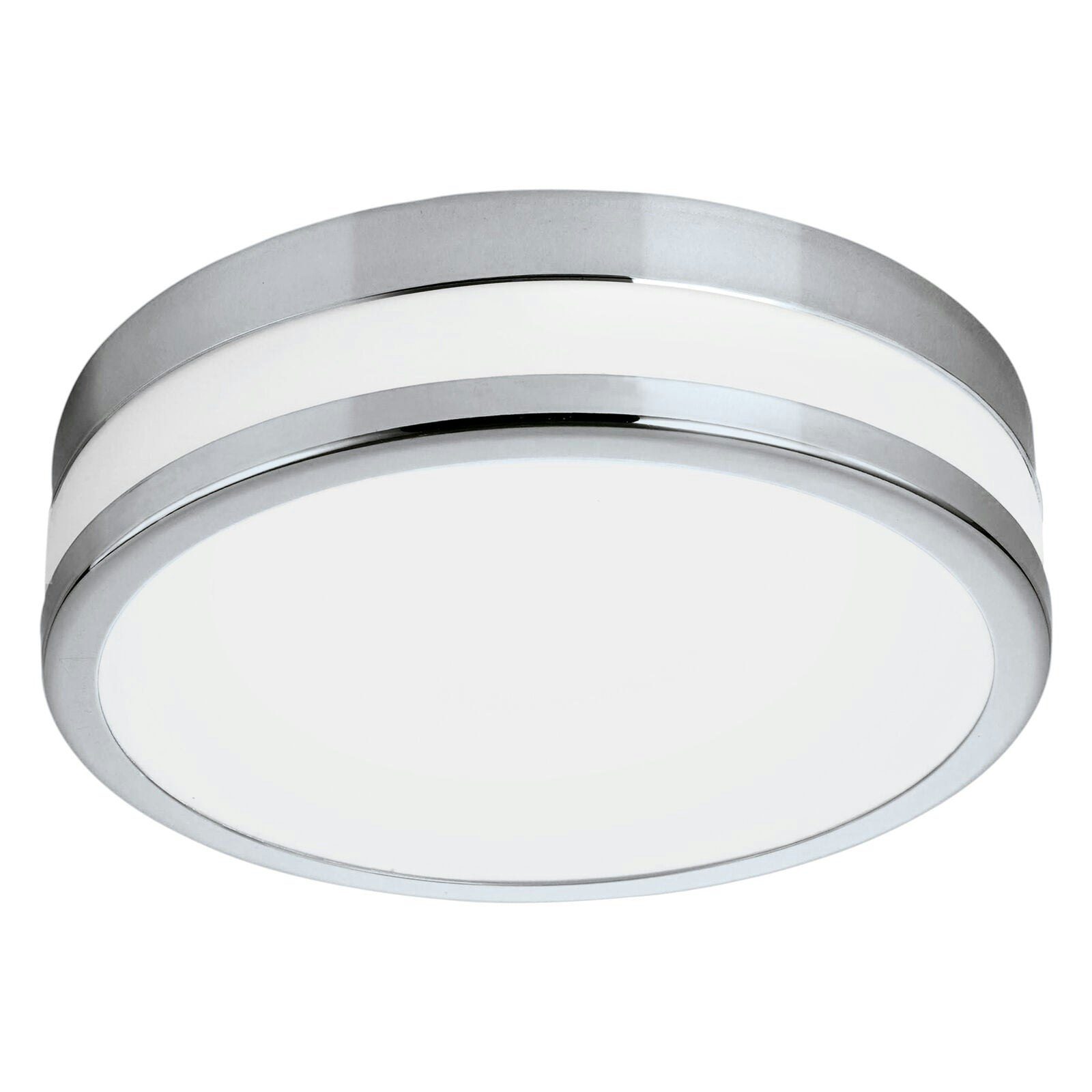 Loops Light/White Wall Flush Ceiling Chrome Painted Satin Glass Shade Bulb Led 11W Size 11