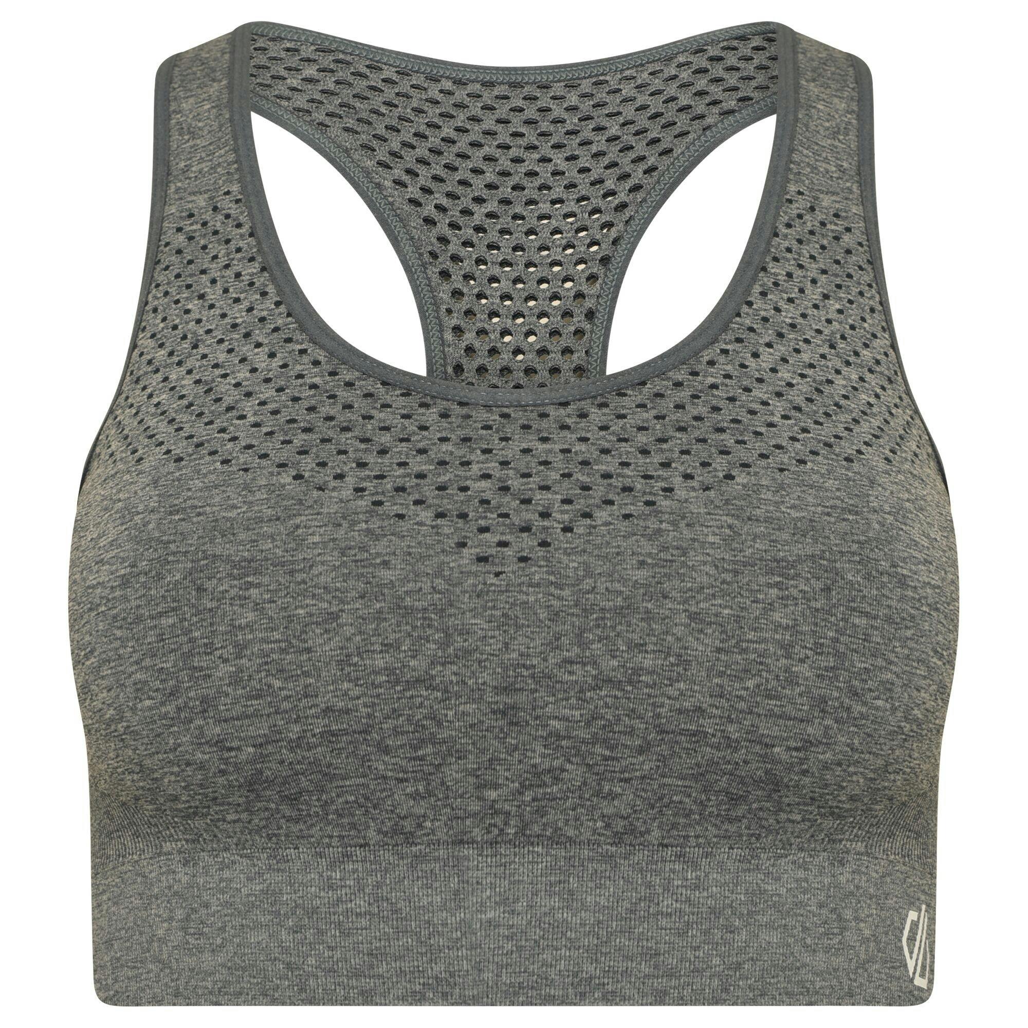 Dare 2B Women's Grey / Dont Sweat It Ii Sports Bra - Ebony - Xs - Ebony - 100% Mixed