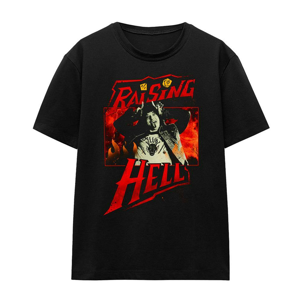 Stranger Things Women's Black Raising Hell Eddie Munson T-Shirt - S