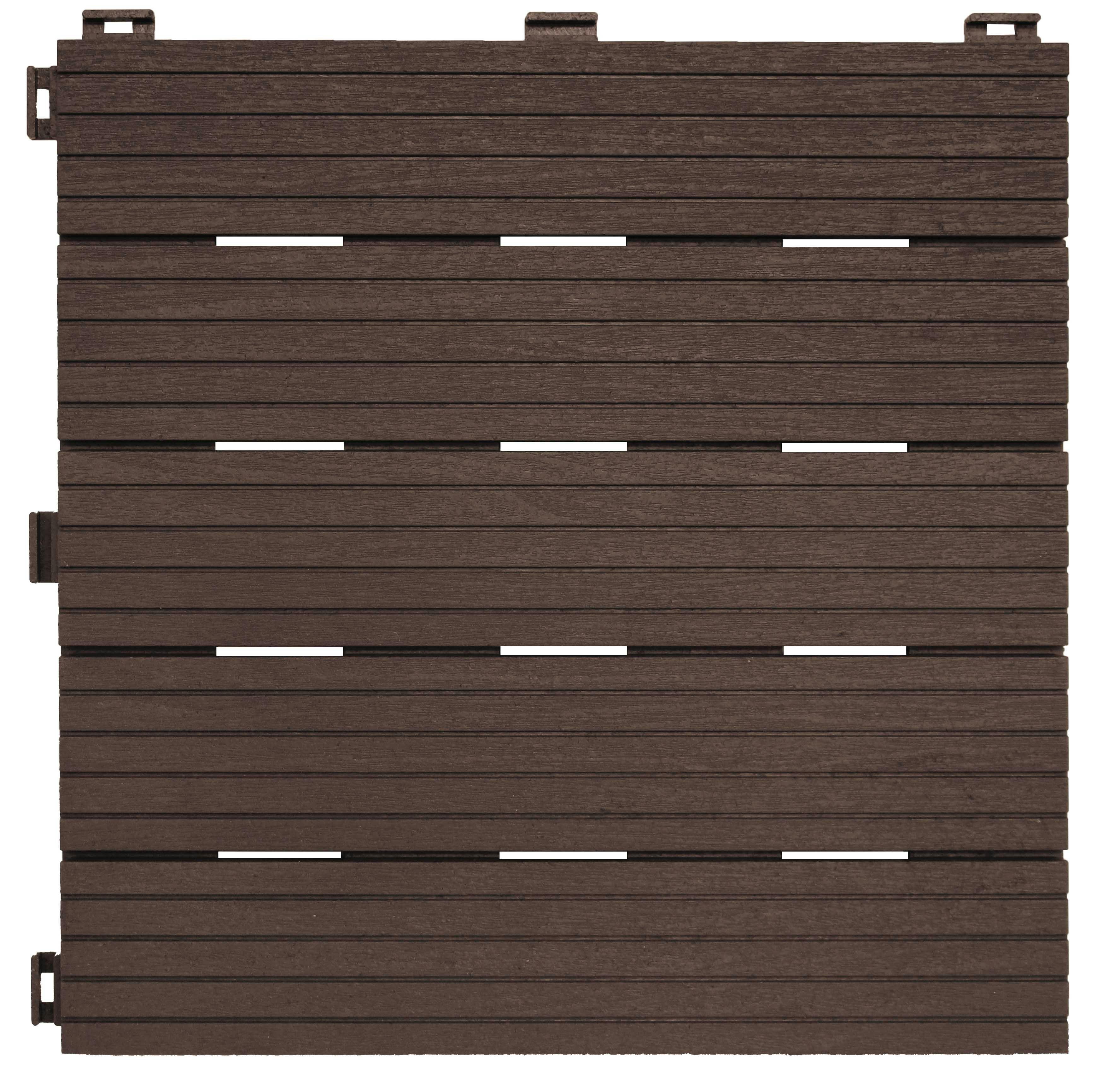 Nicoman Brown Cosmo Garden Patio Cosmopolitan Decking Tiles - Pack Of 10