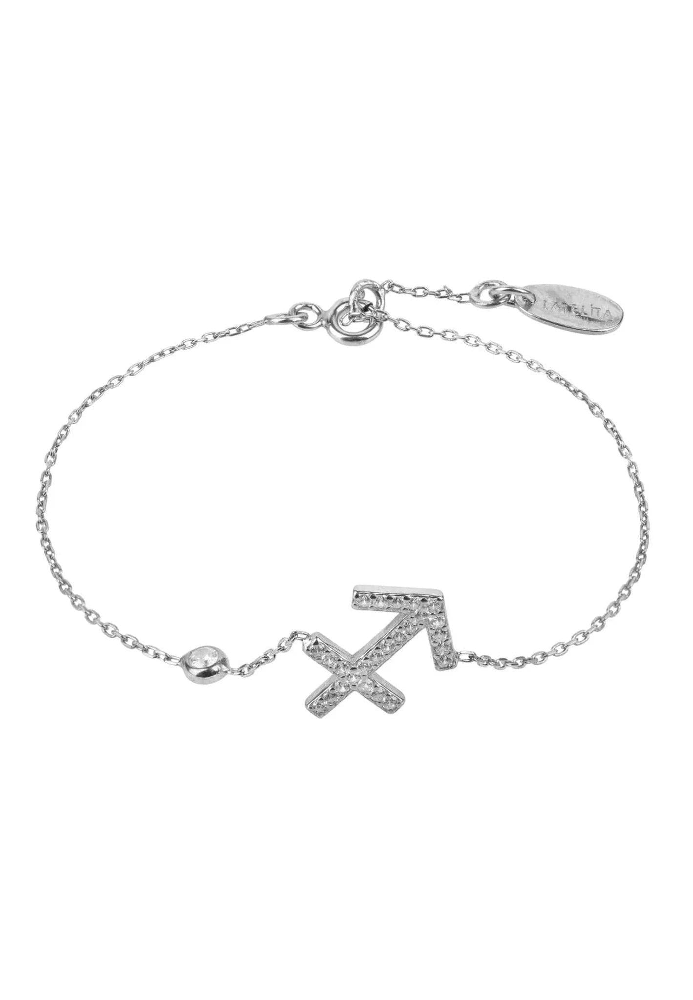 Latelita Silver Zodiac Horoscope Star Sign Bracelet Sagittarius